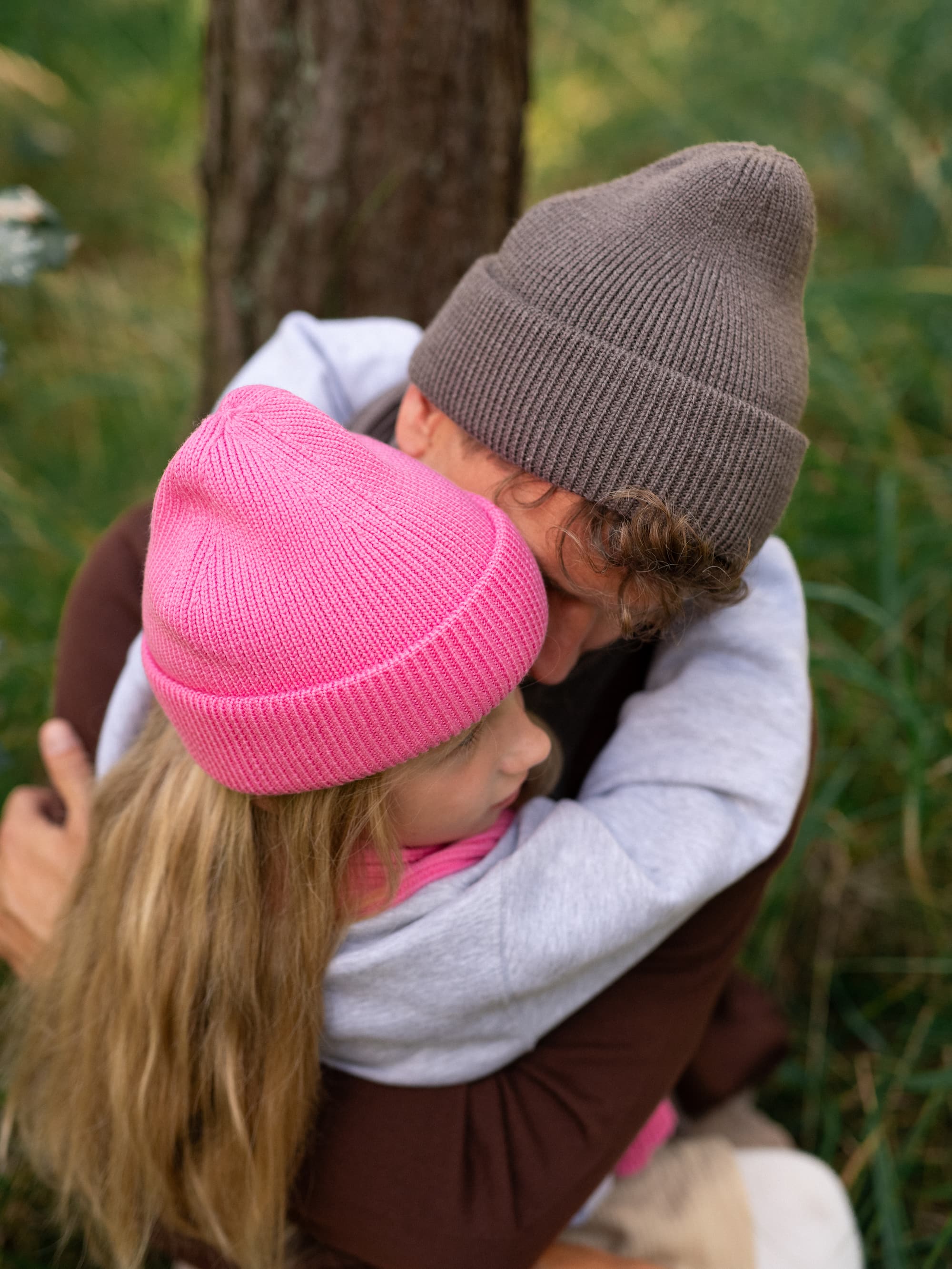 Dark grey Merino Double Cuff Beanie