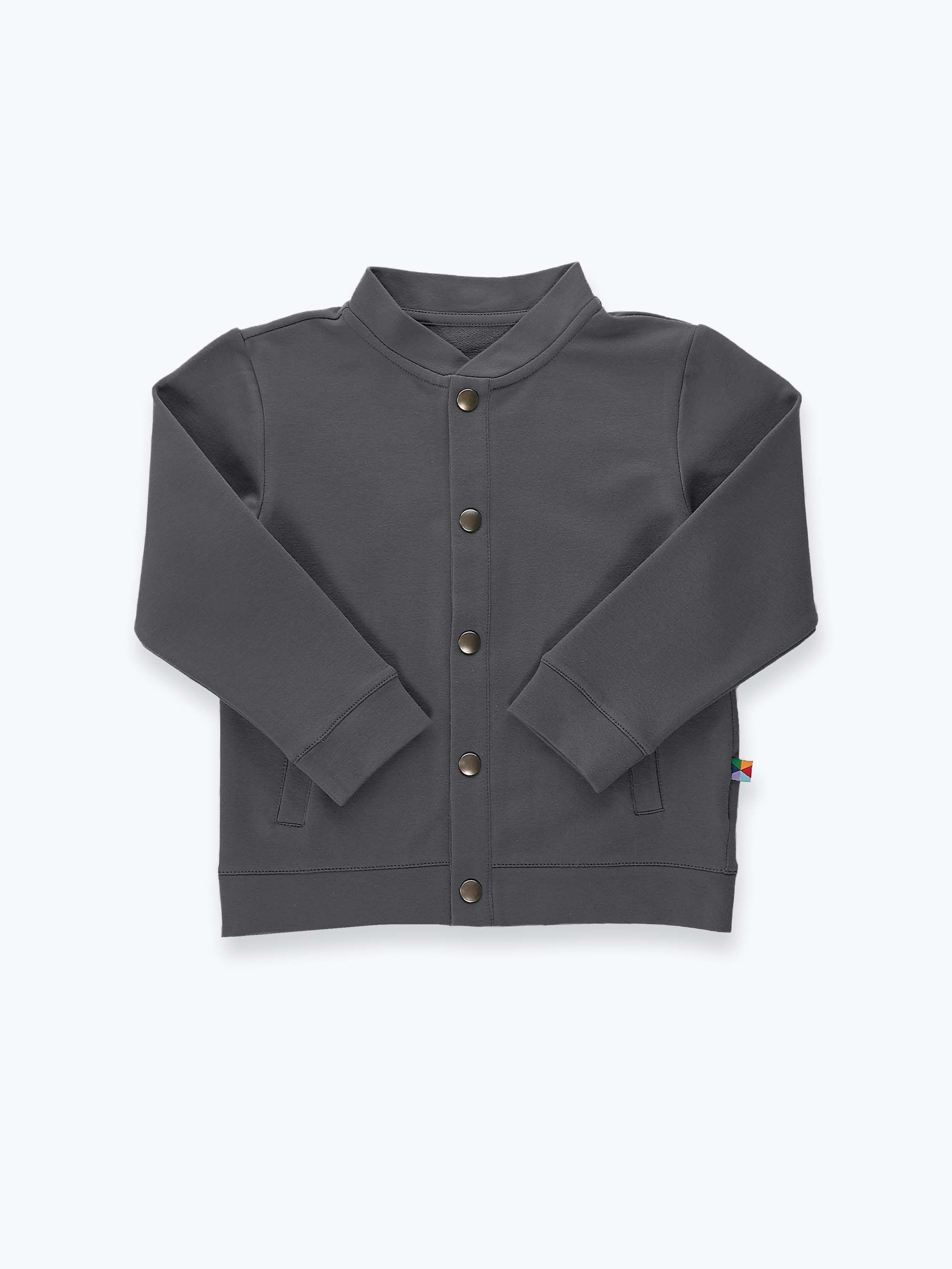 Grafitowa bluza bomber z kieszeniami
