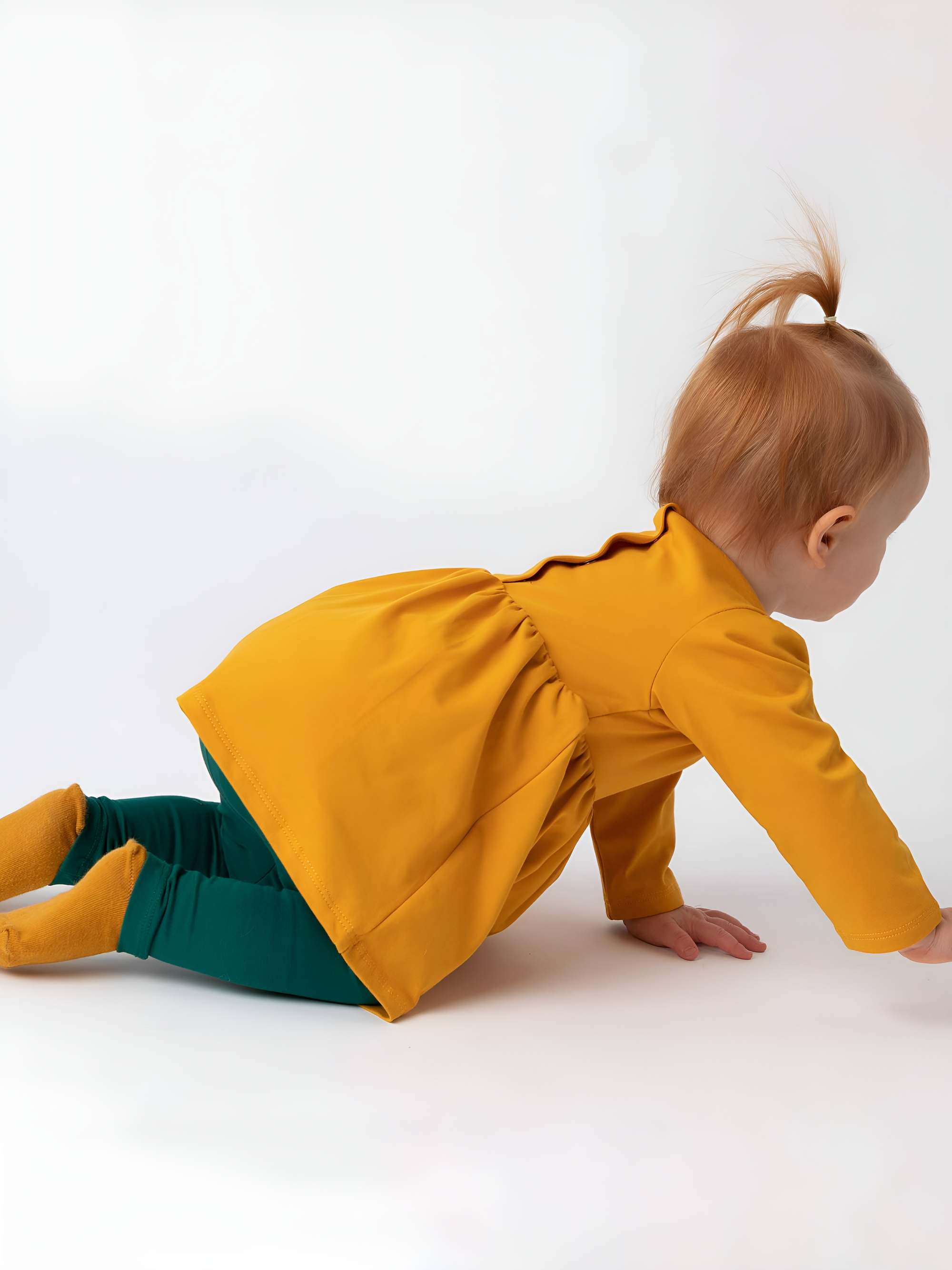 Mustard long sleeve bodysuit dress