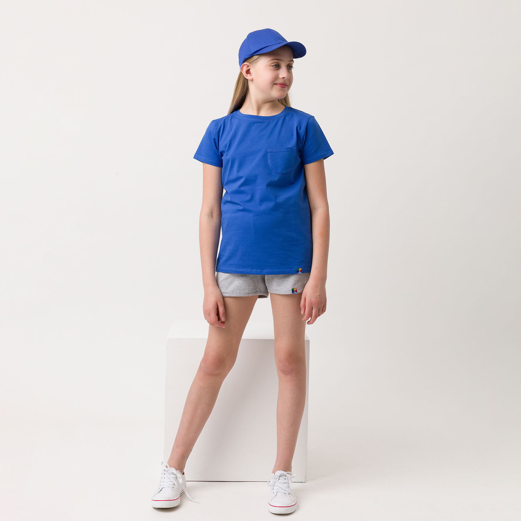 Niebieski T-shirt z kieszonką Junior