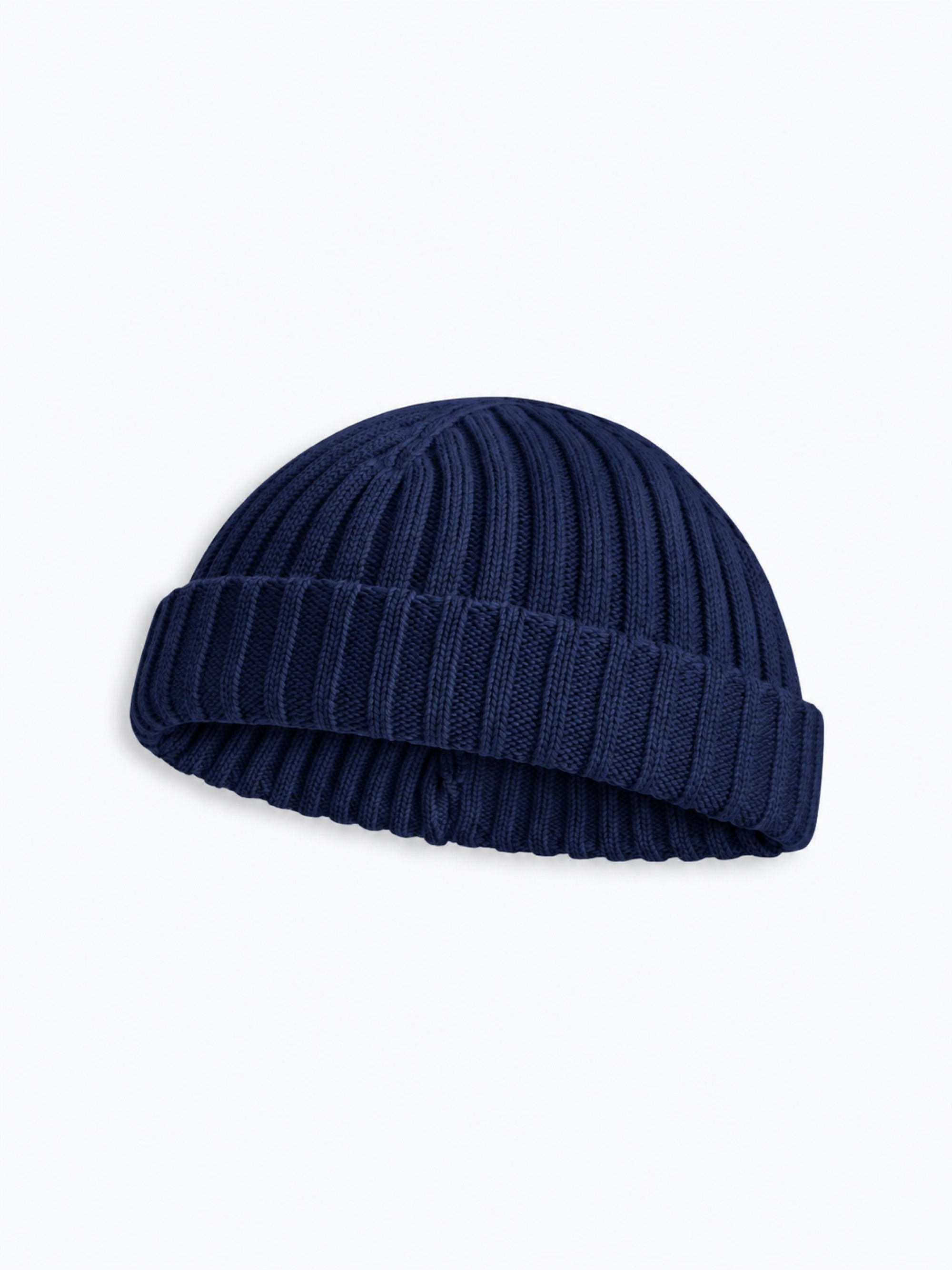 Granatowa czapka beanie z wełny merino