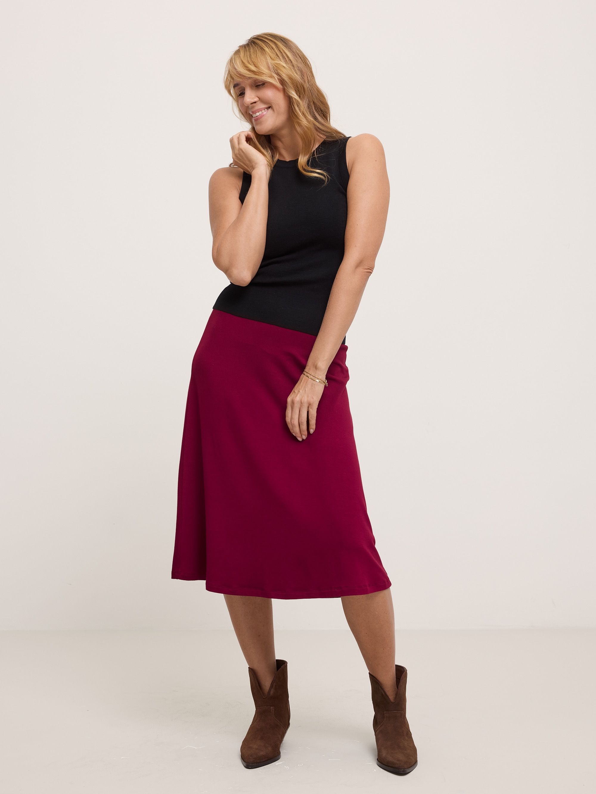 Black Sleeveless Merino Wool Top Women