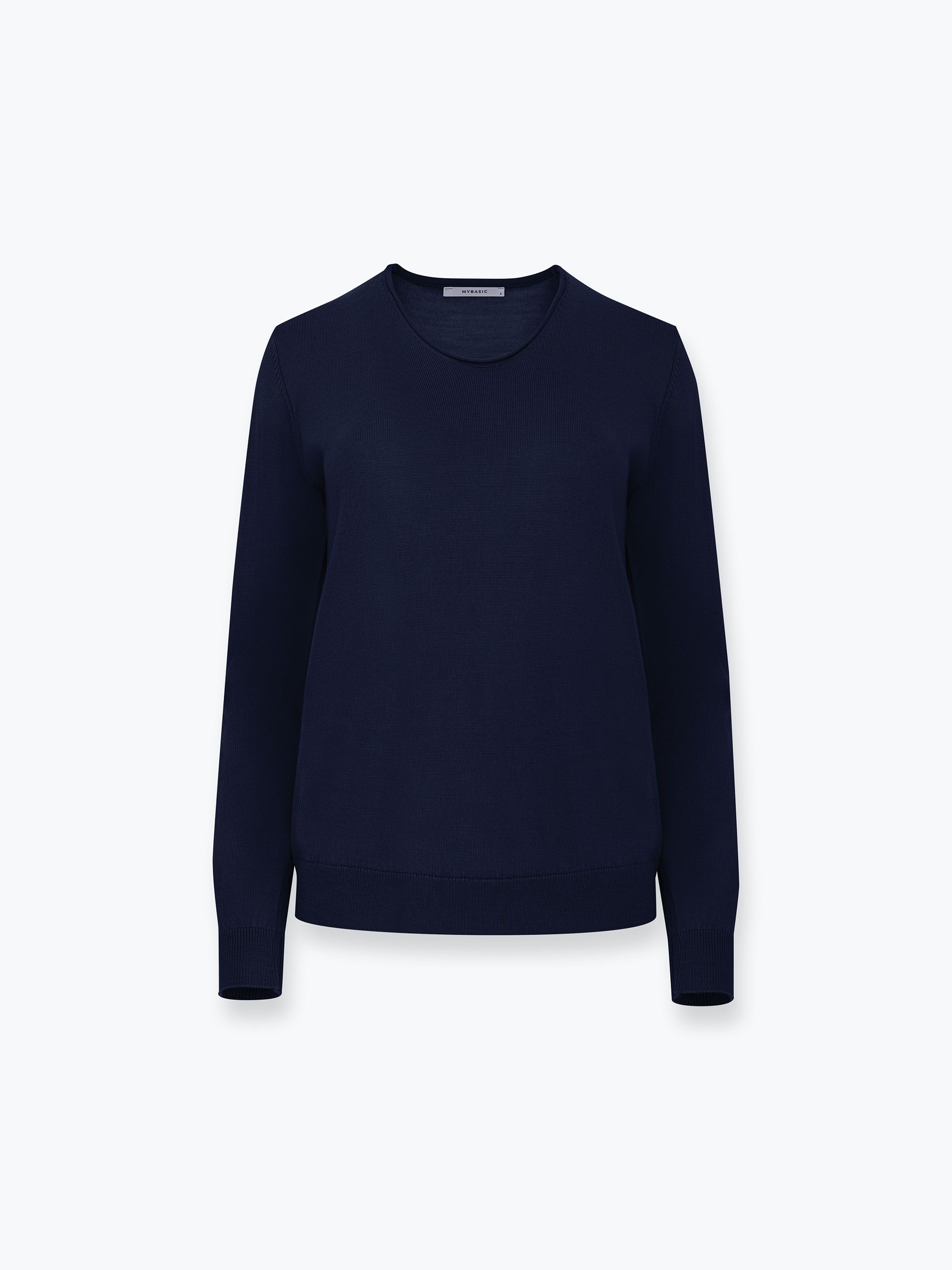 Granatowy sweter z wełny merino damski