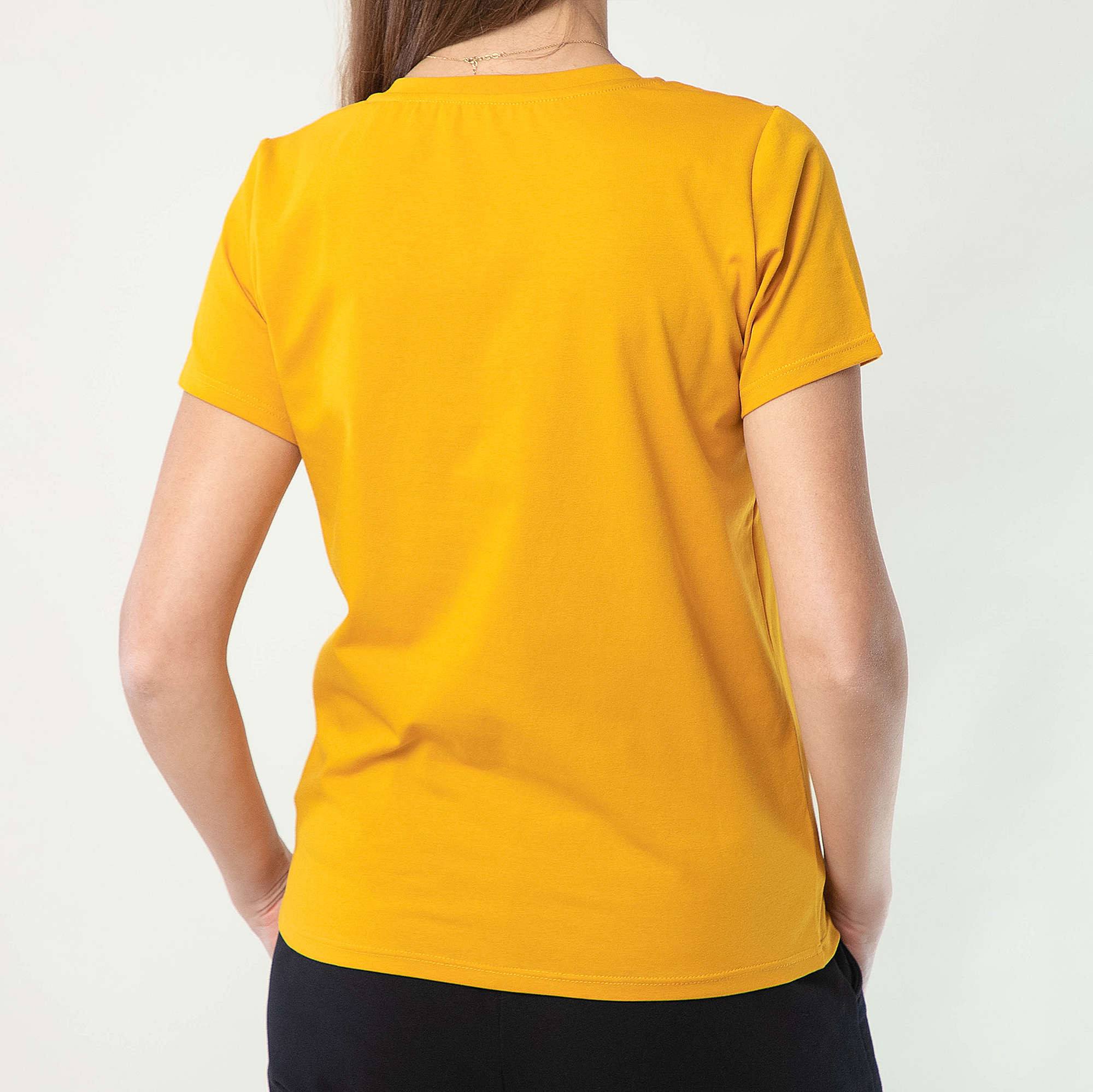 Musztardowy T-shirt damski