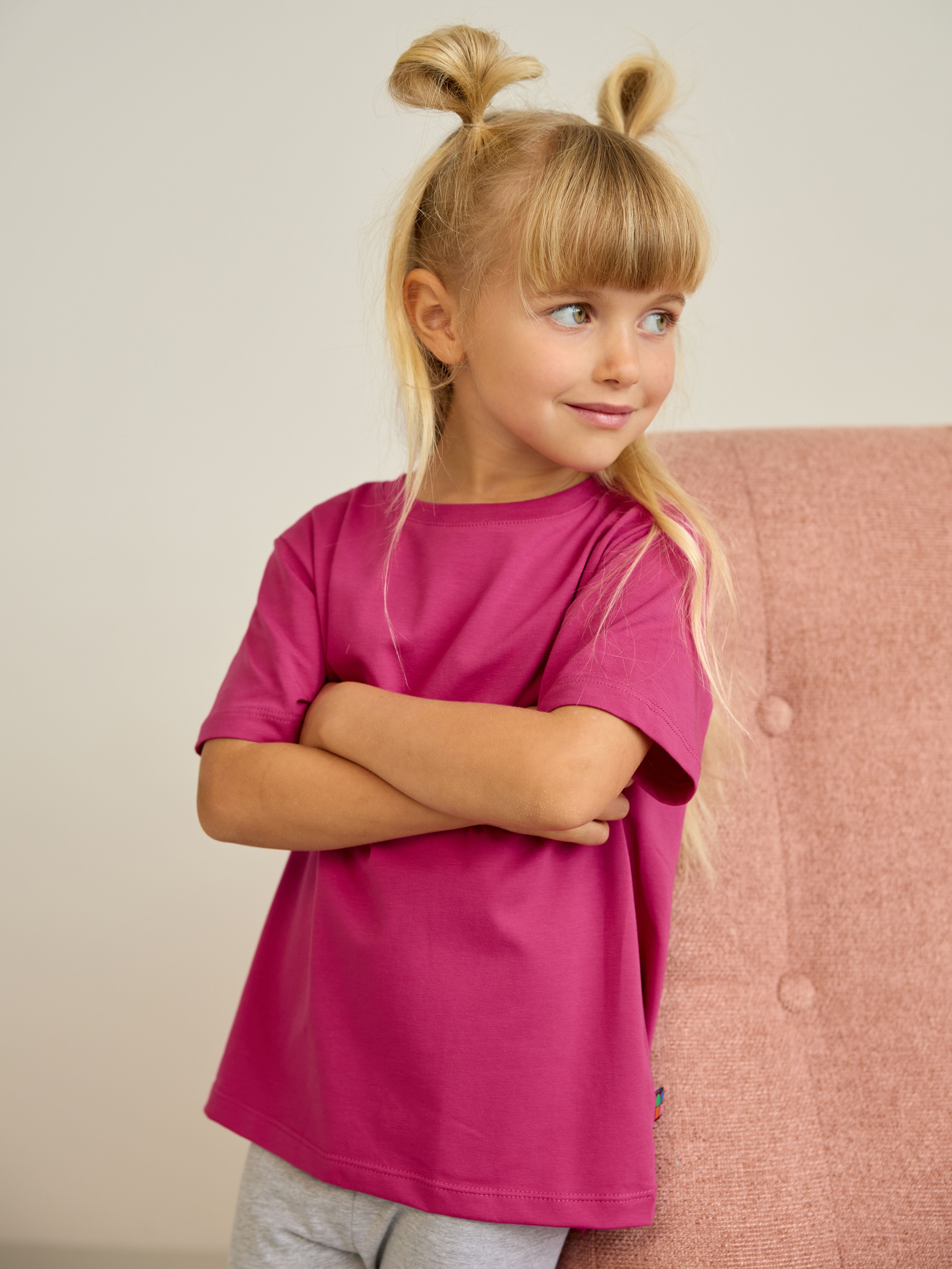 Muted pink Ribbed Trim T-Shirt Junior