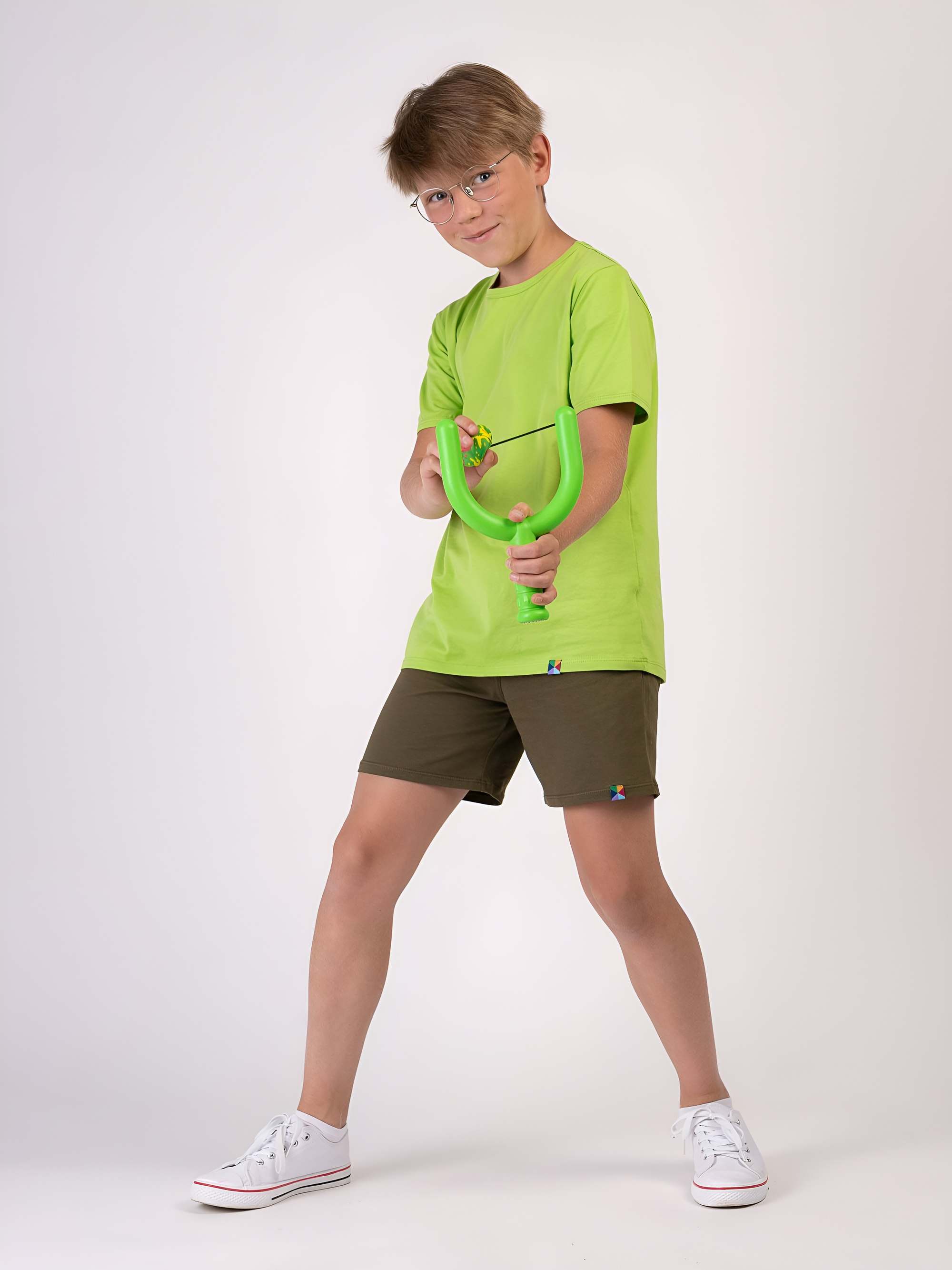 Limonkowa koszulka z krótkim rękawem Junior