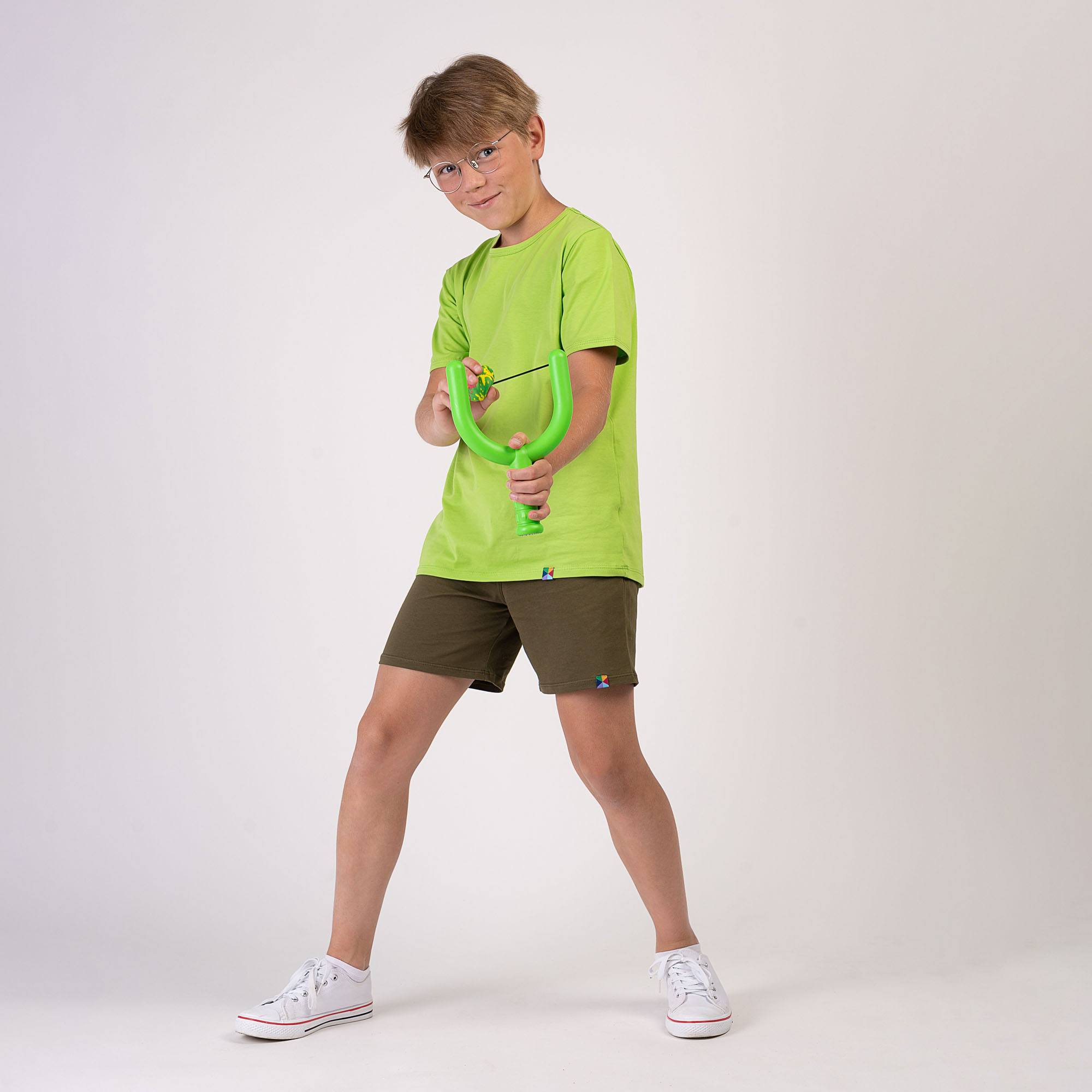 Limonkowa koszulka z krótkim rękawem Junior