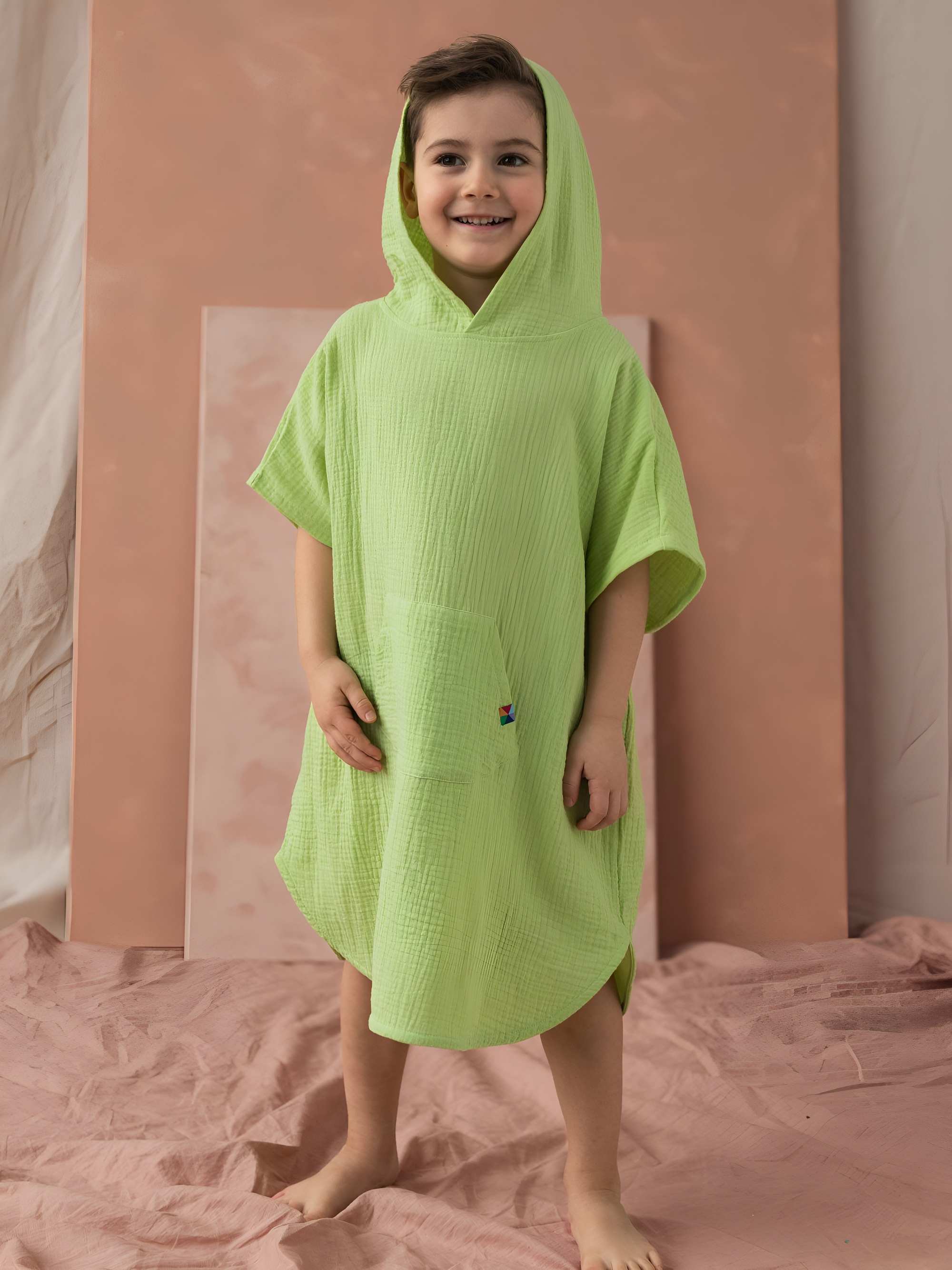 Lime muslin poncho
