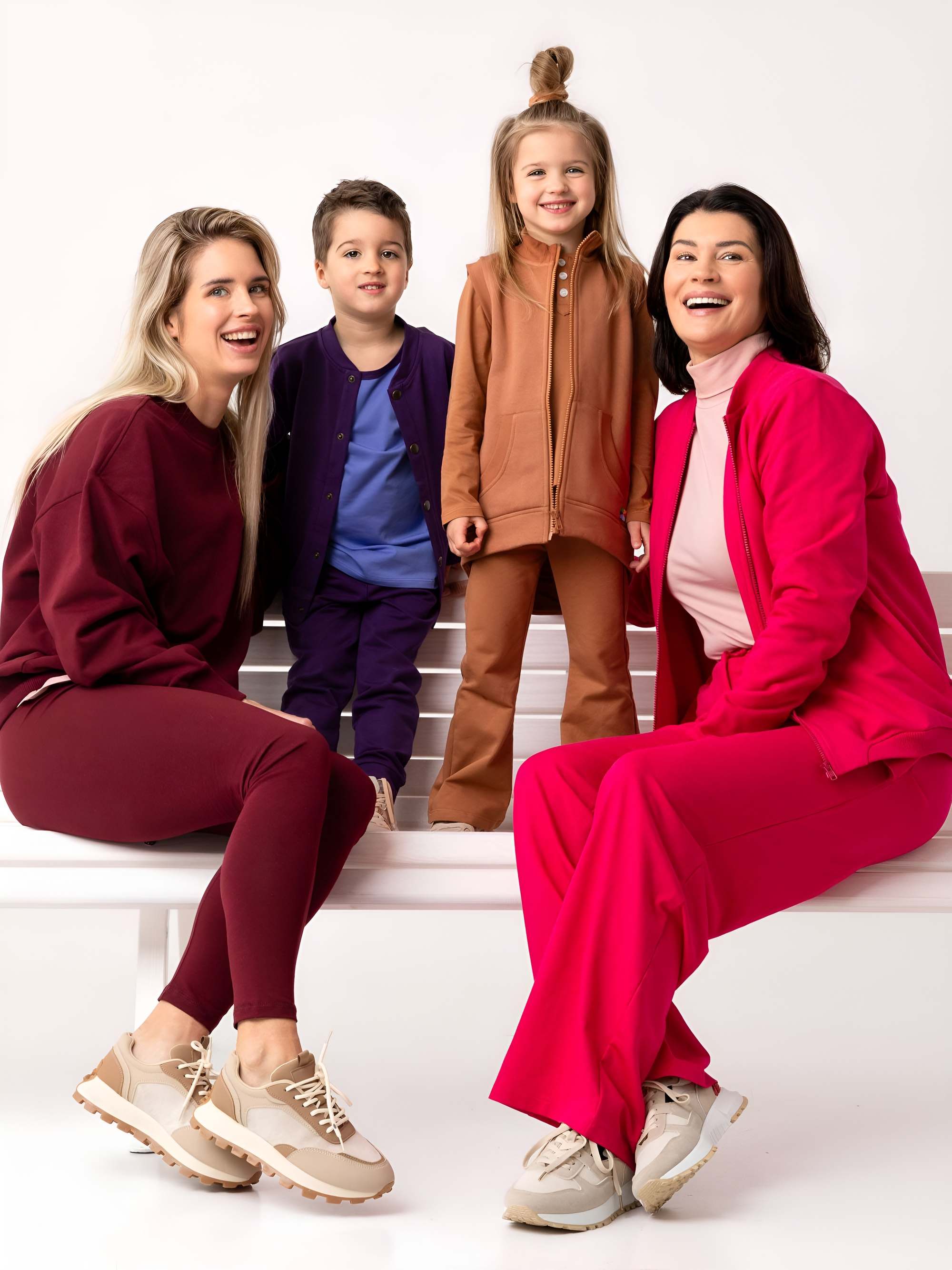 Bordowe legginsy damskie
