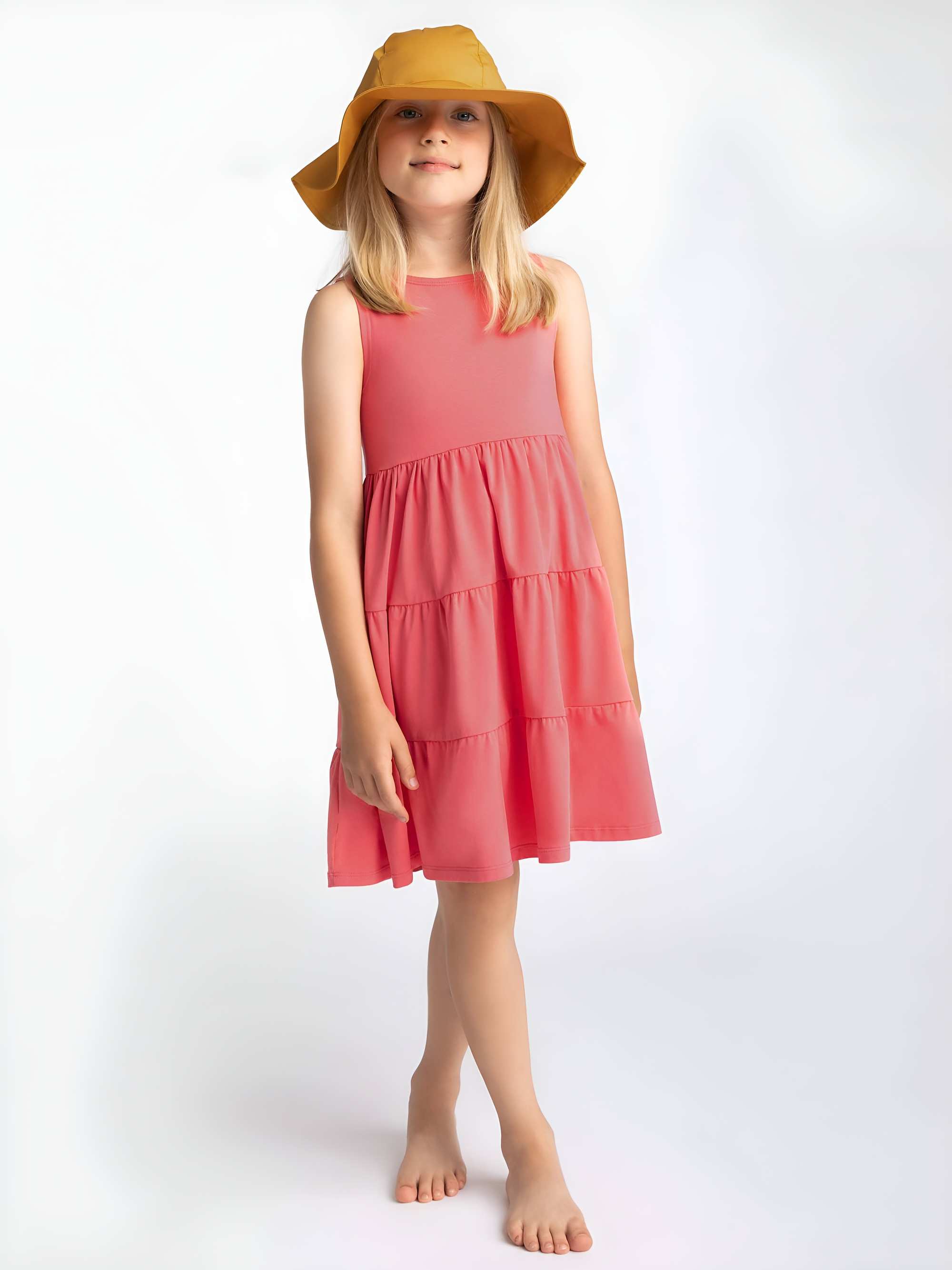Coral sleeveless dress