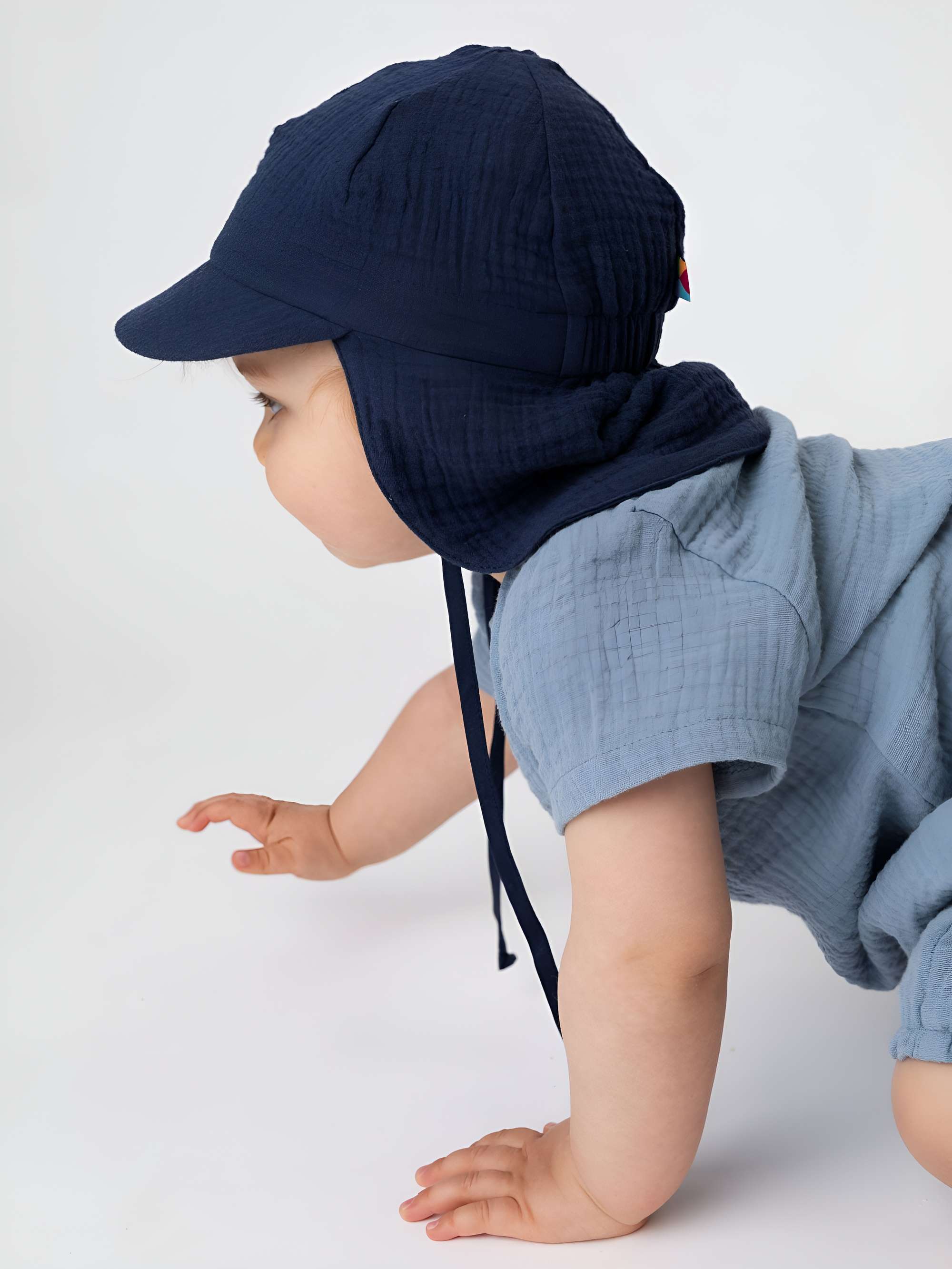 Sky blue muslin romper Baby