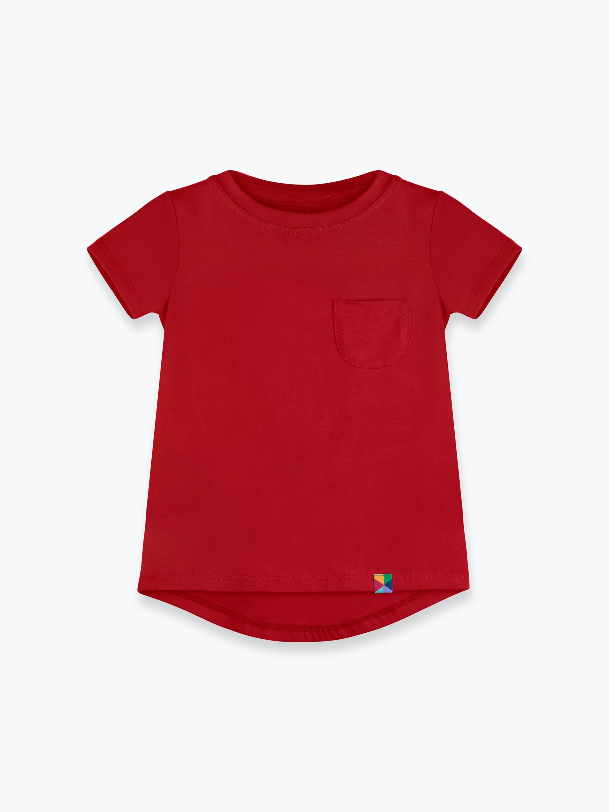 Czerwony T-shirt z kieszonką