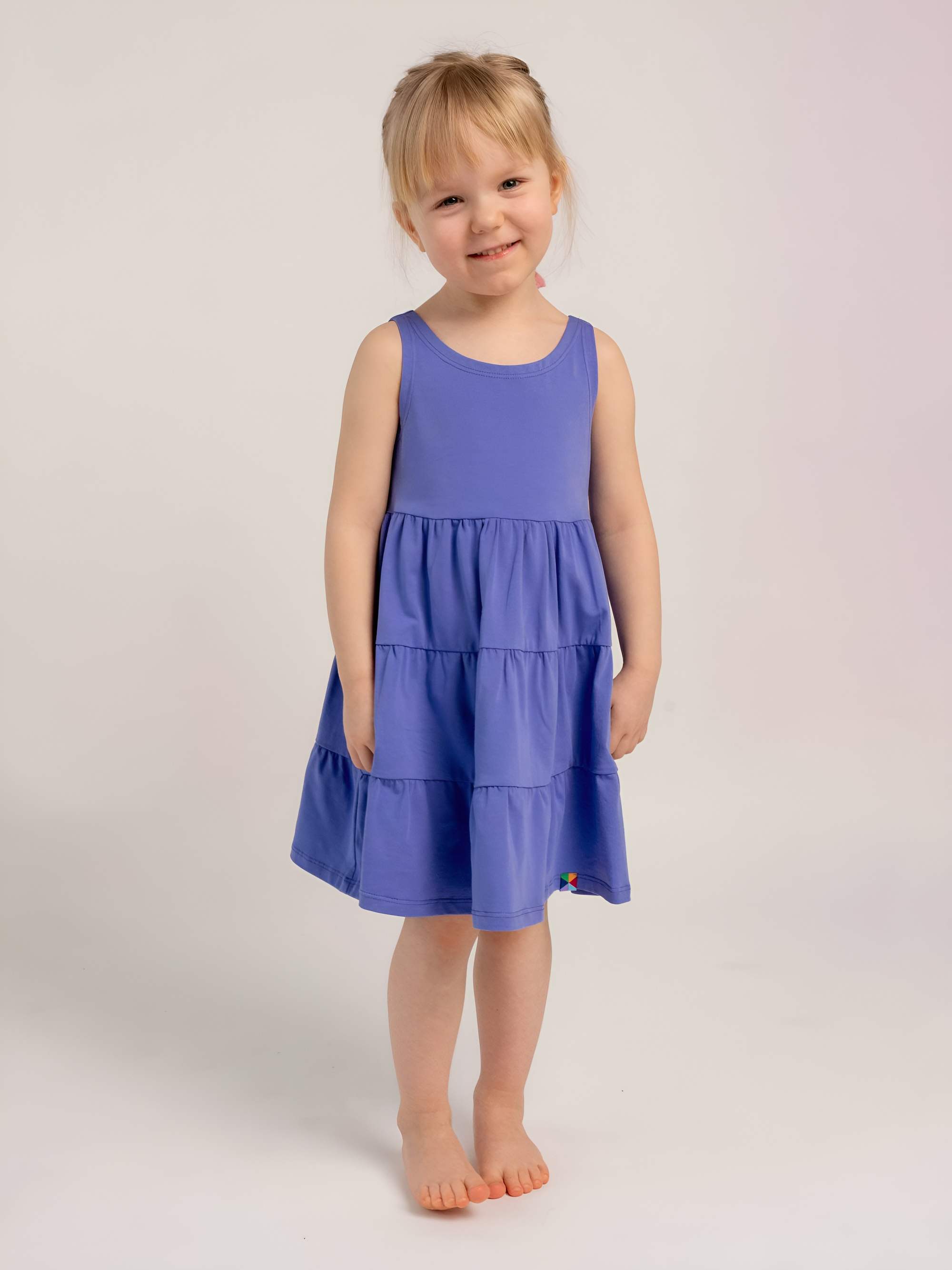 Very peri sleeveless dress