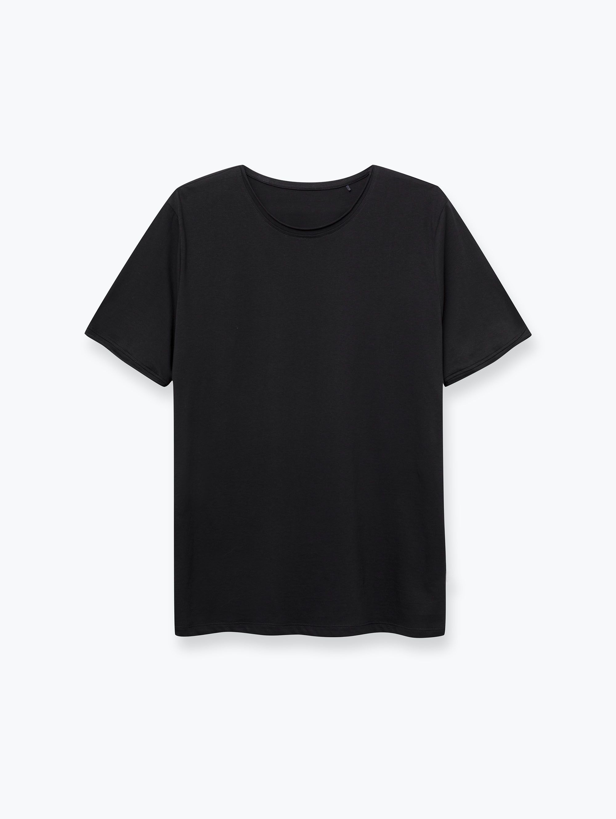 Czarny T-shirt z cienkiej dzianiny męski