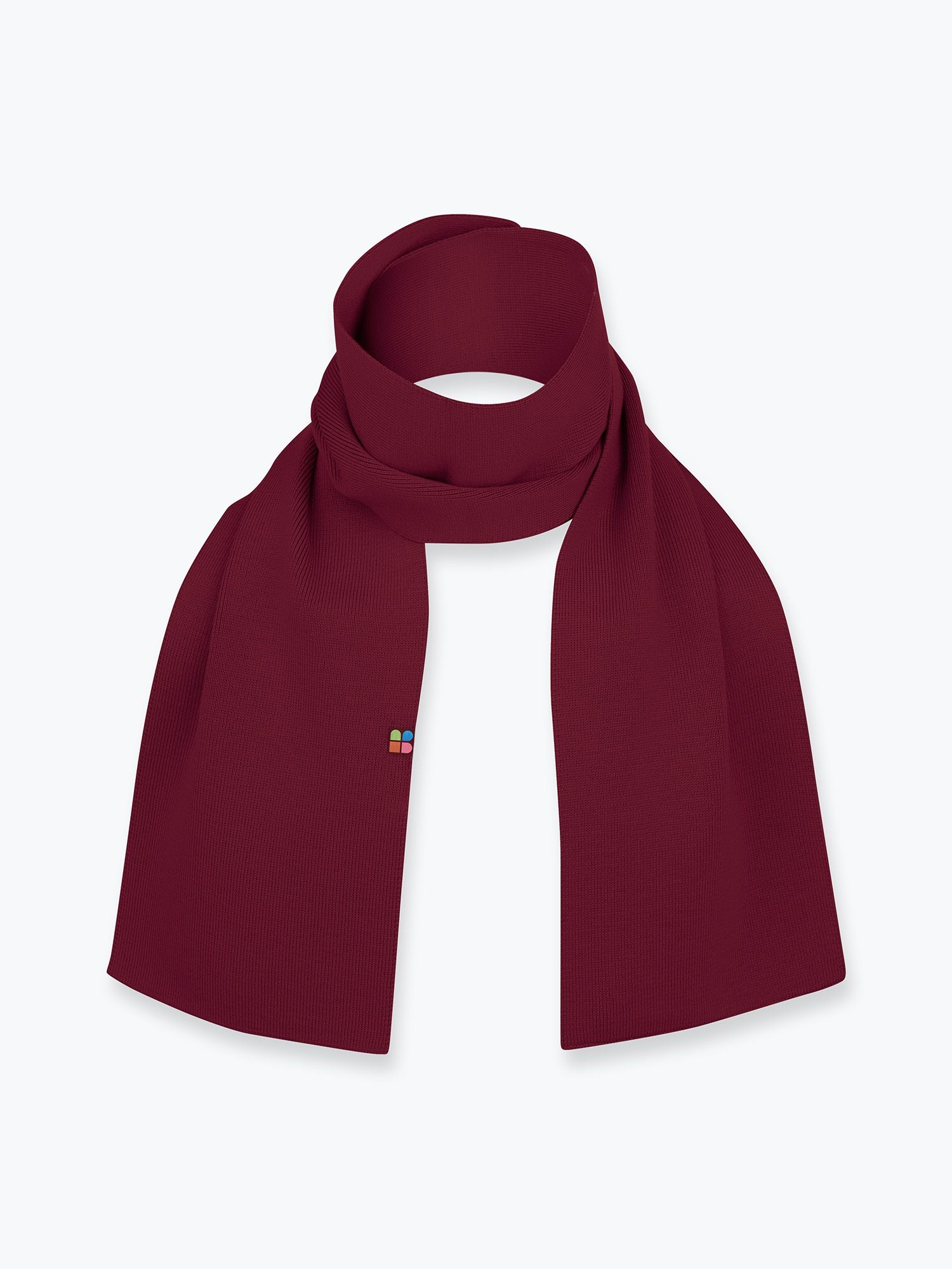 Burgundy fine knit merino wool scarf kids