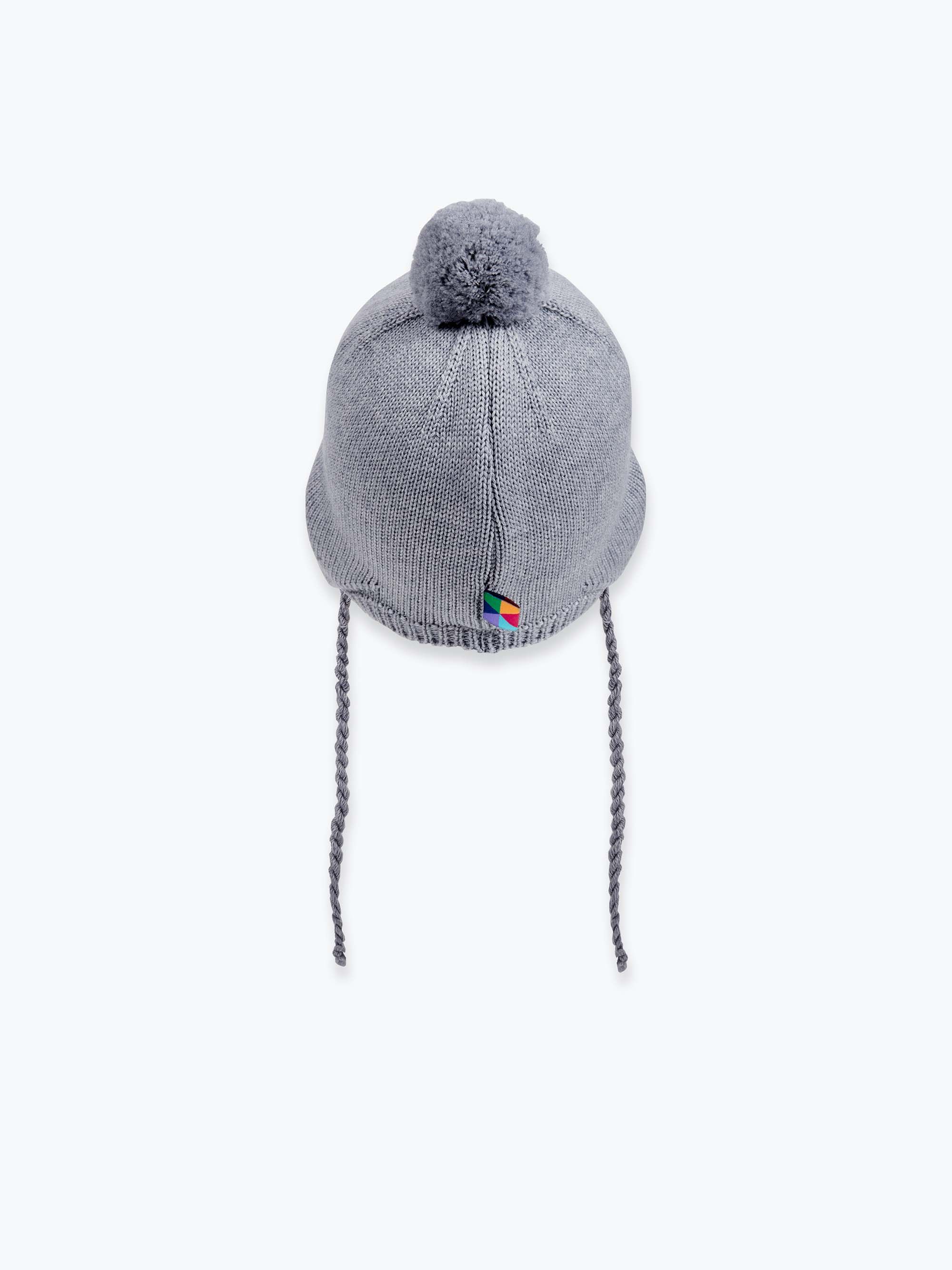 Szara czapka z wełny merino