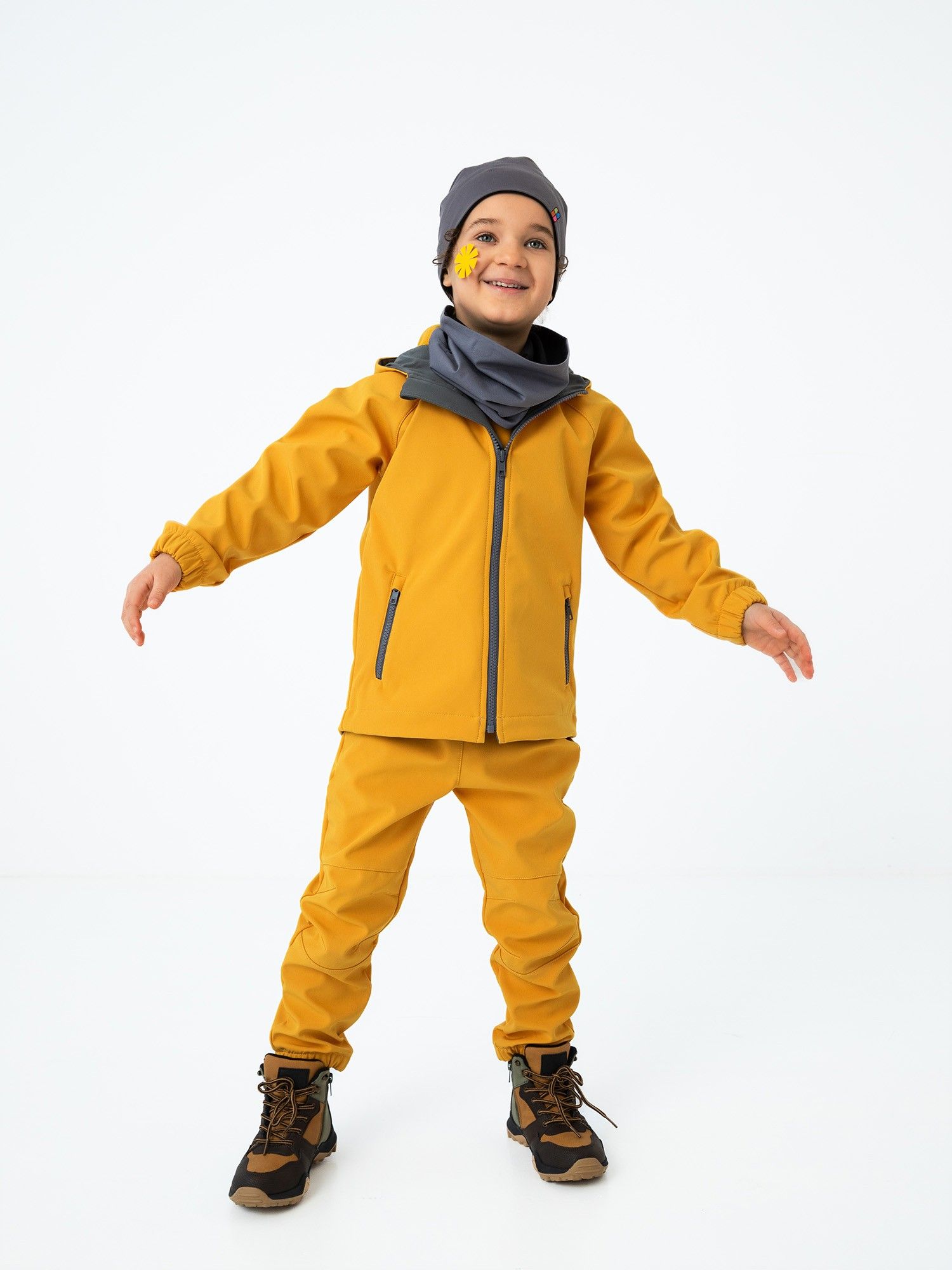 Graphite-black Reversible Beanie & Neck Warmer Set Junior