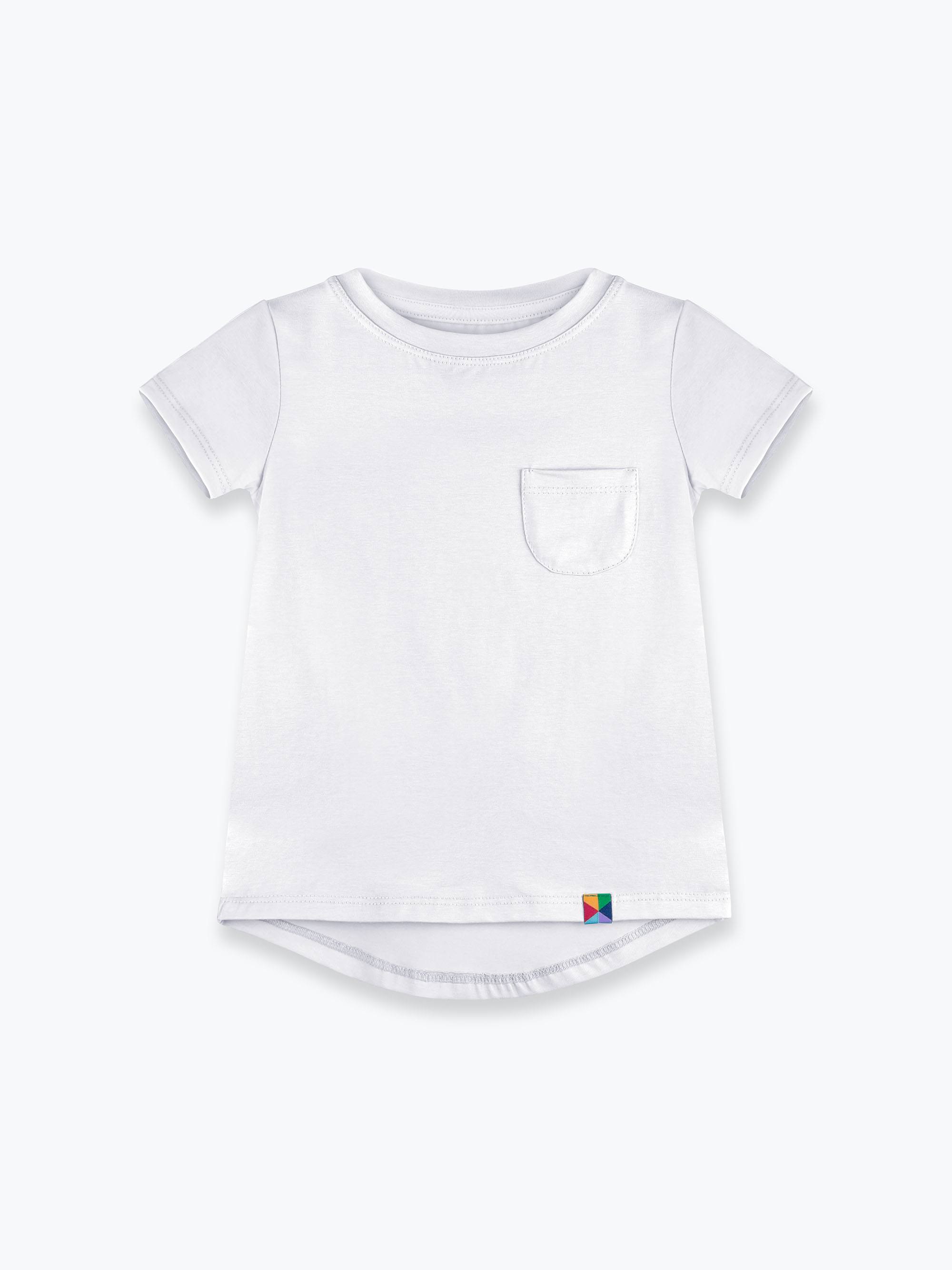 Biały T-shirt z kieszonką