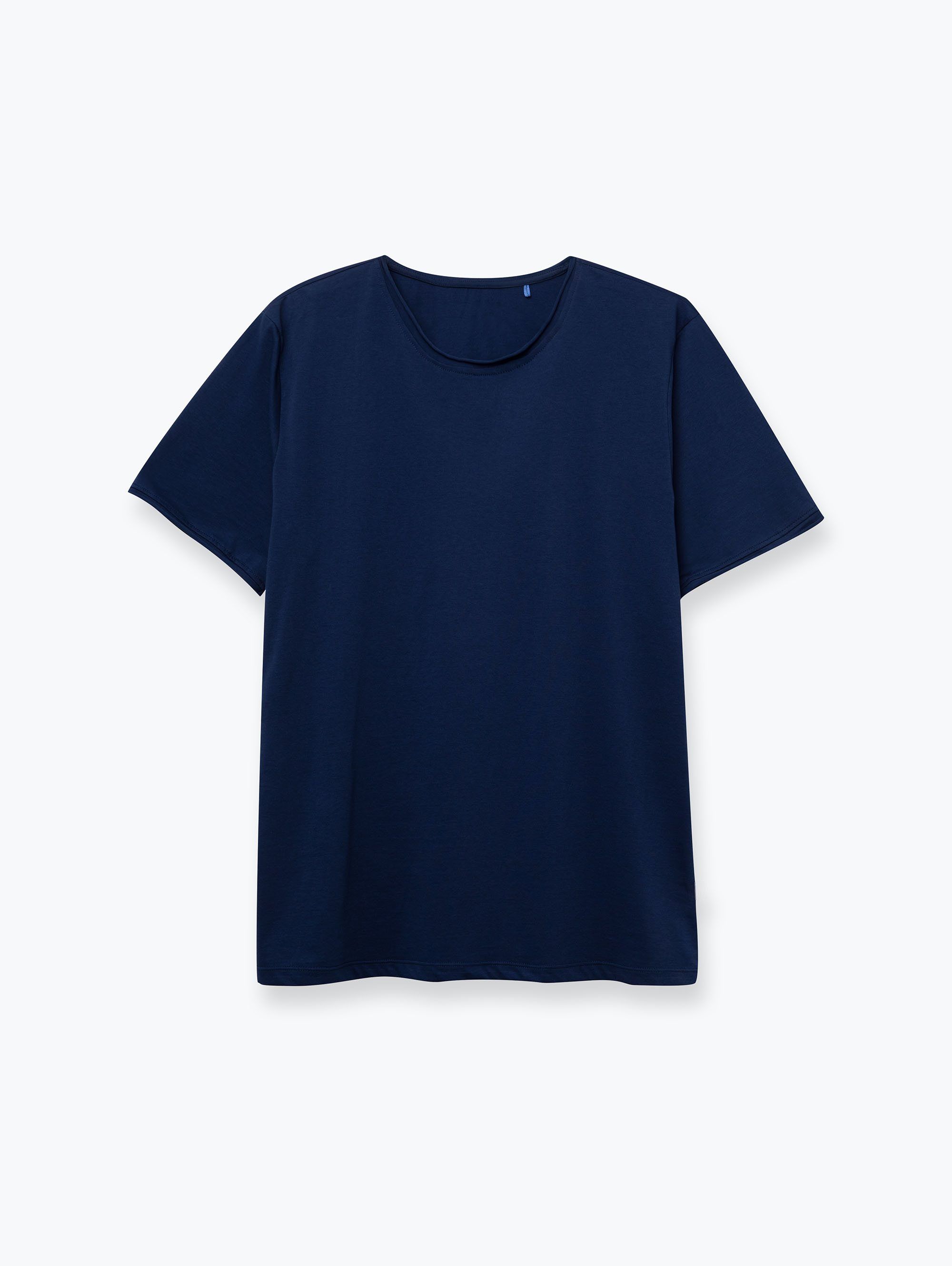 Granatowy T-shirt z cienkiej dzianiny męski