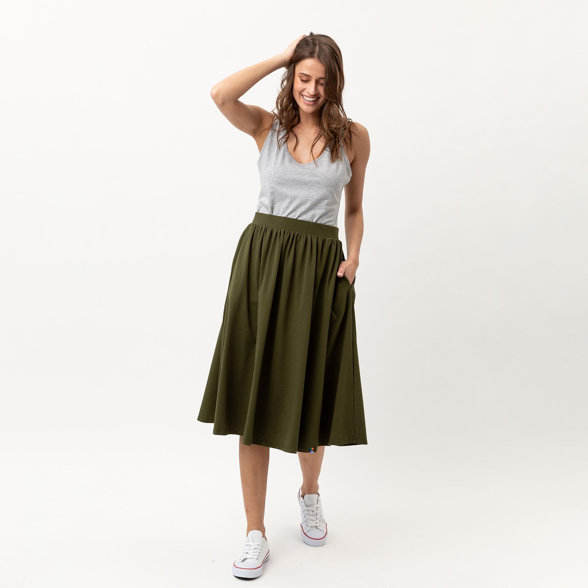 Khaki spódnica damska