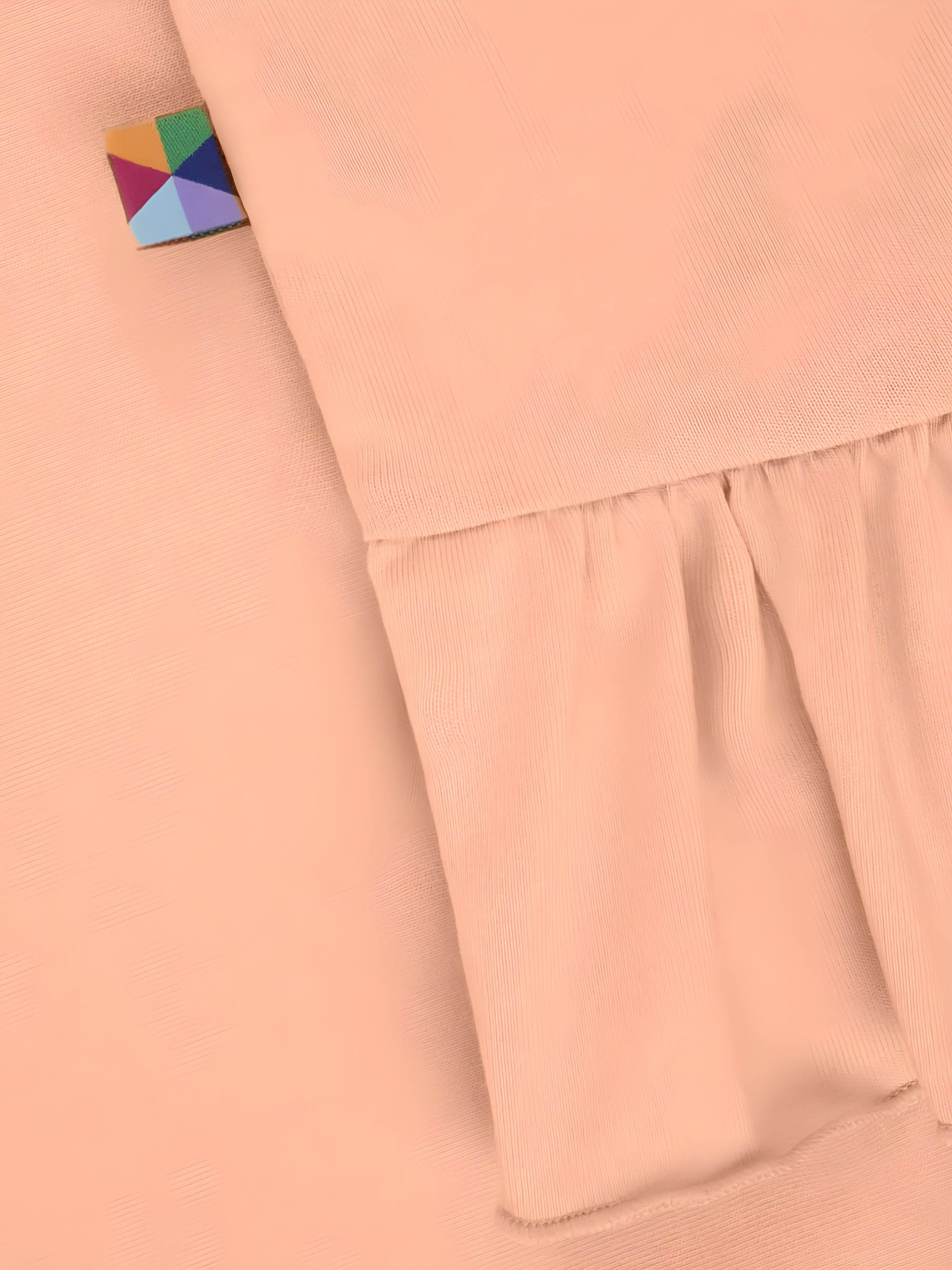 Apricot ruffle short sleeve blouse