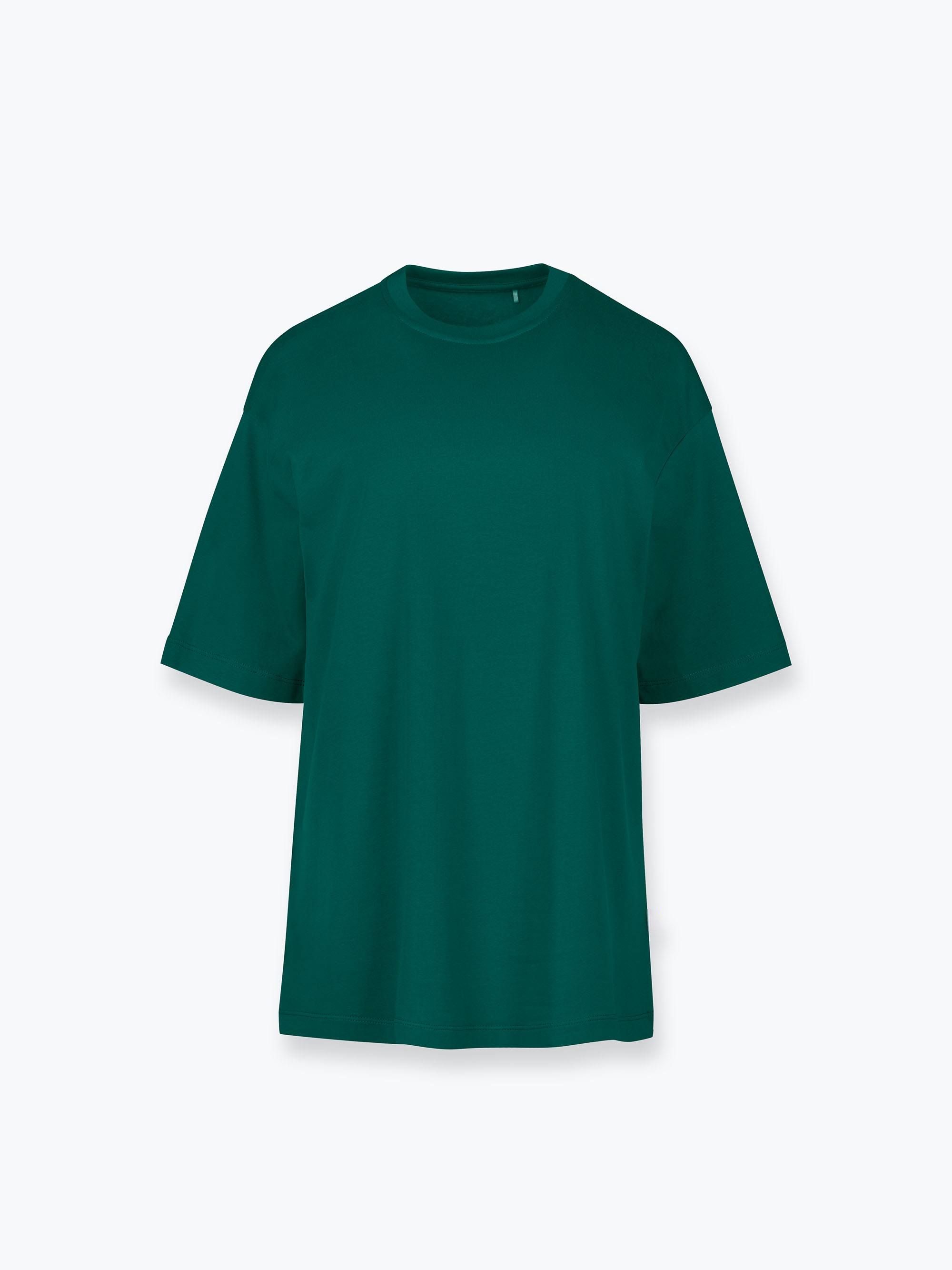 Butelkowozielony T-shirt oversize damski