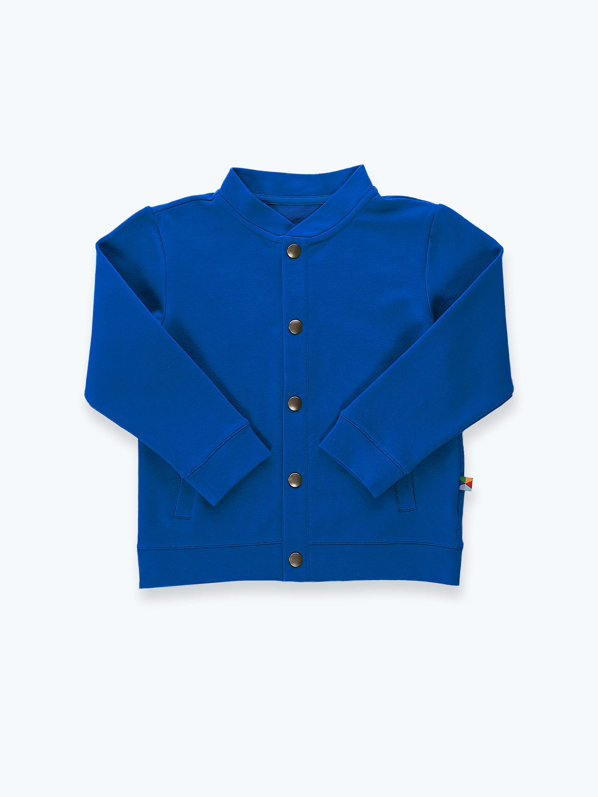 Niebieska bluza bomber z kieszeniami