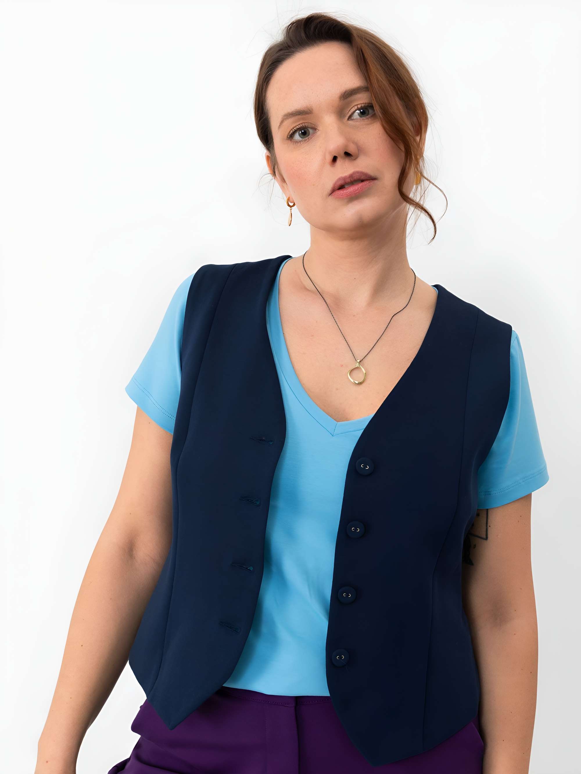 Navy blue vest Women