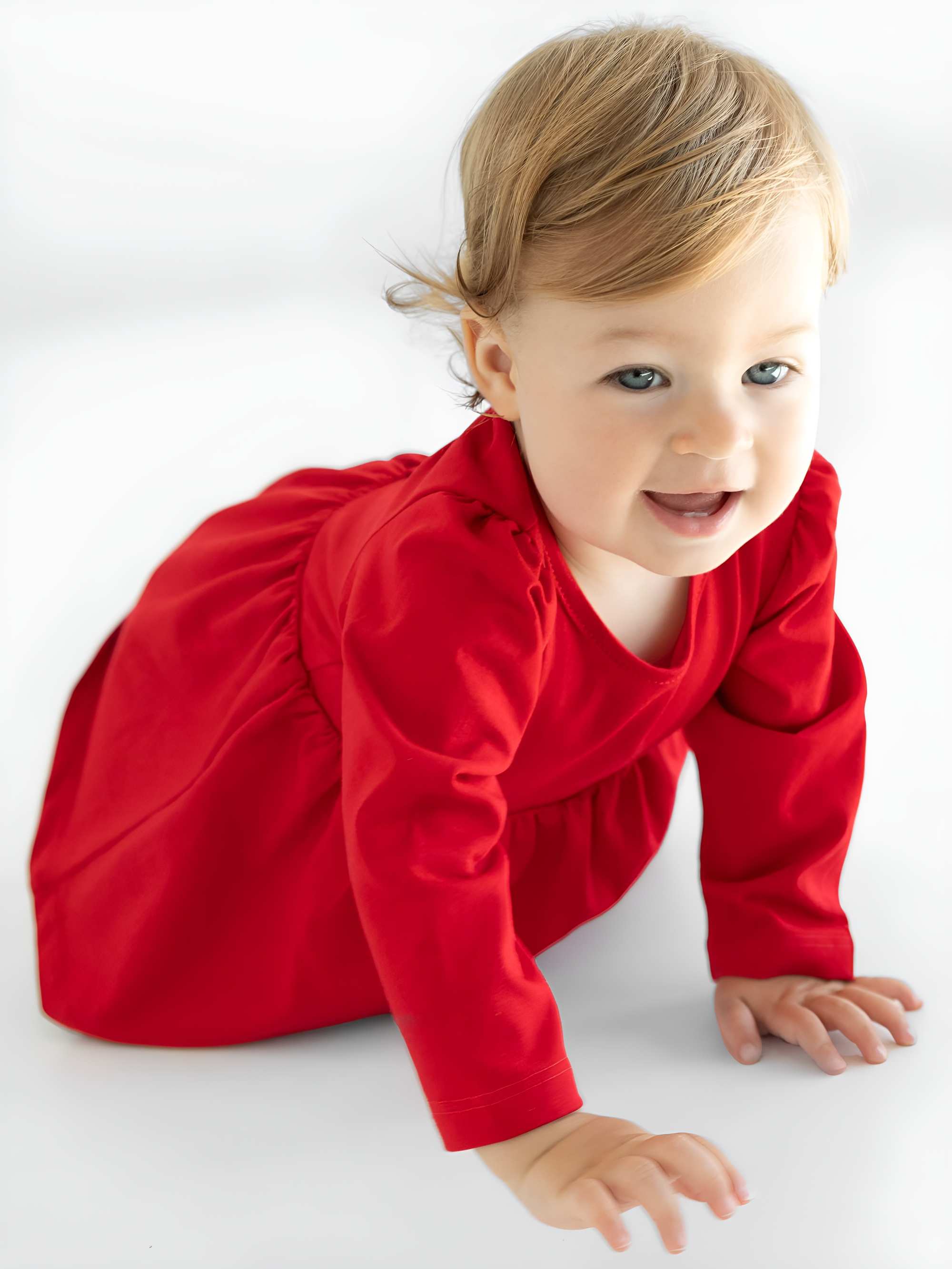 Red long sleeve bodysuit dress