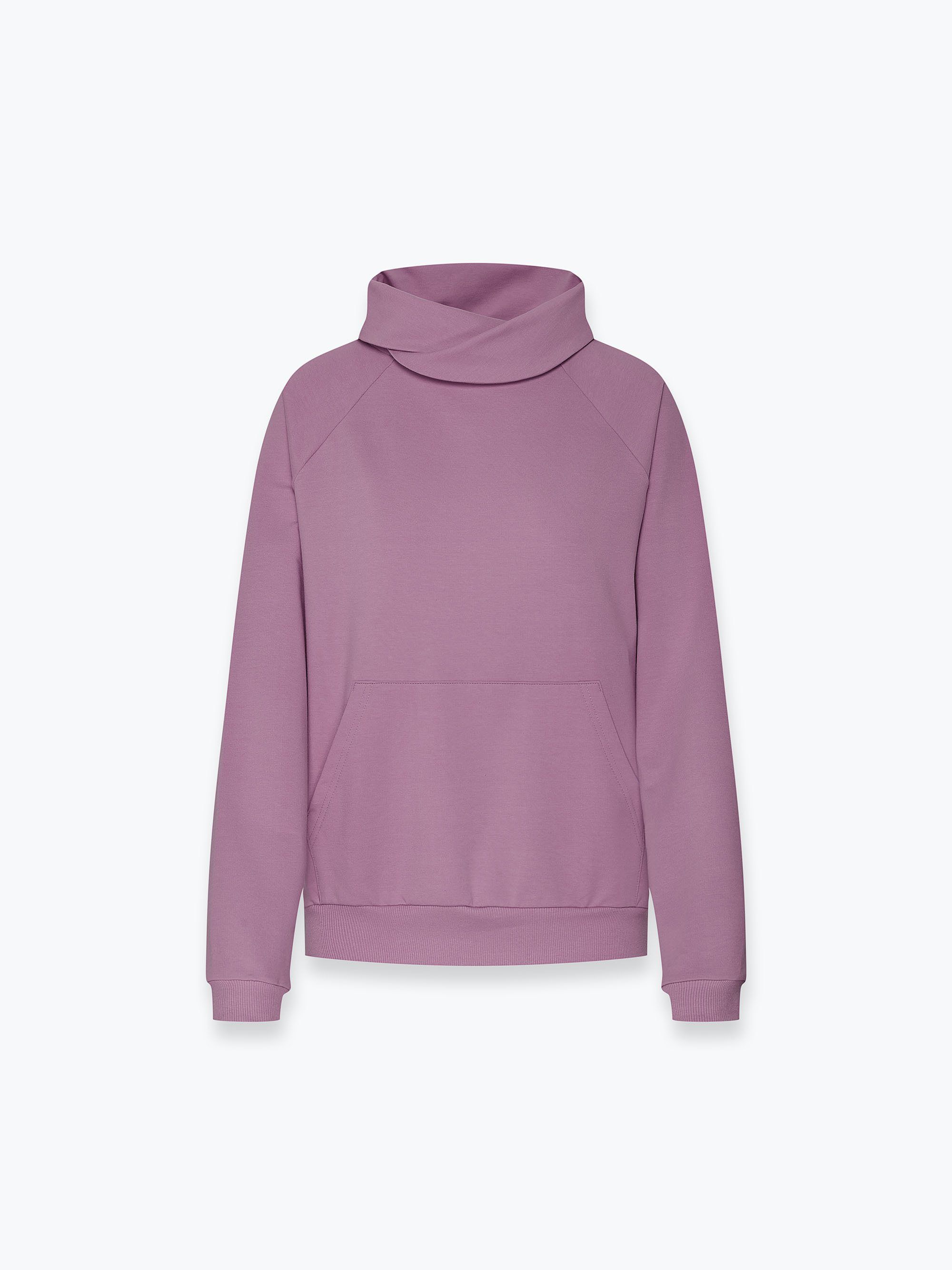 Light purple funnel neck pullover sweatshirt Women