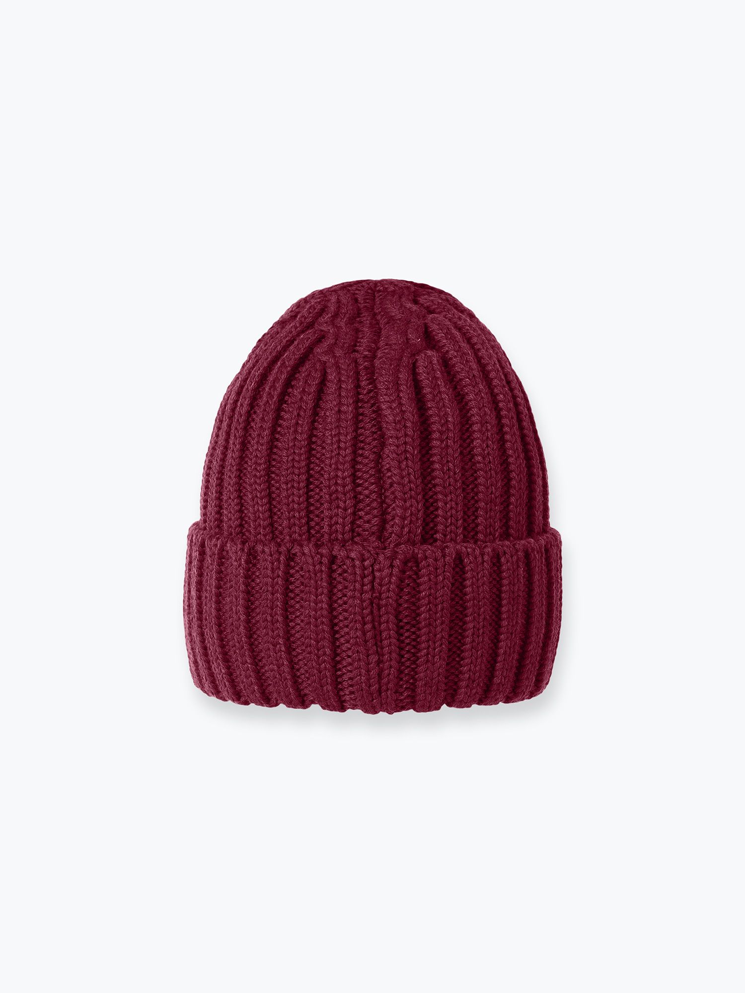 Burgundy Chunky Merino Wool Beanie