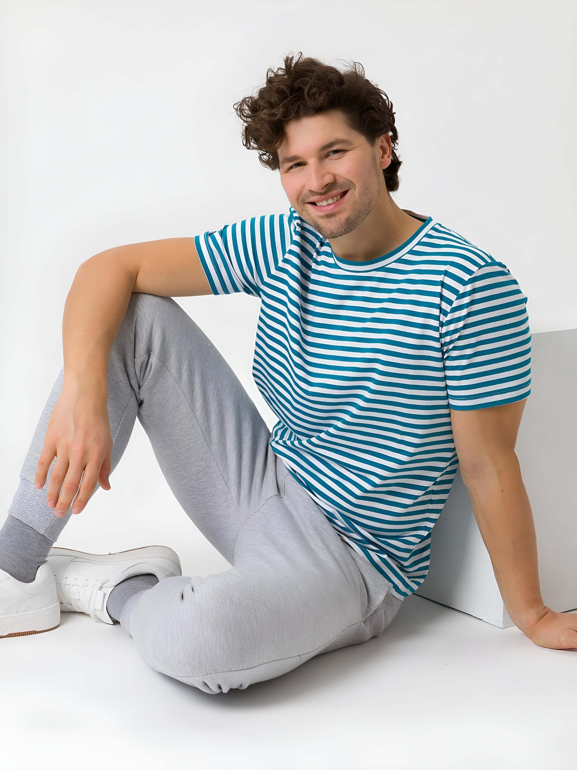 Morski T-shirt męski w paski