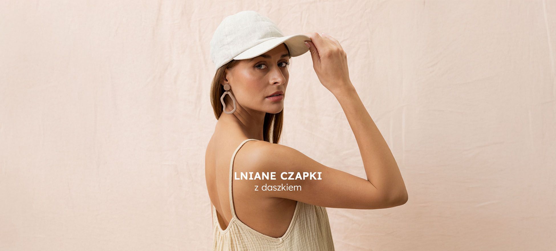 czapka z daszkiem lniana damska