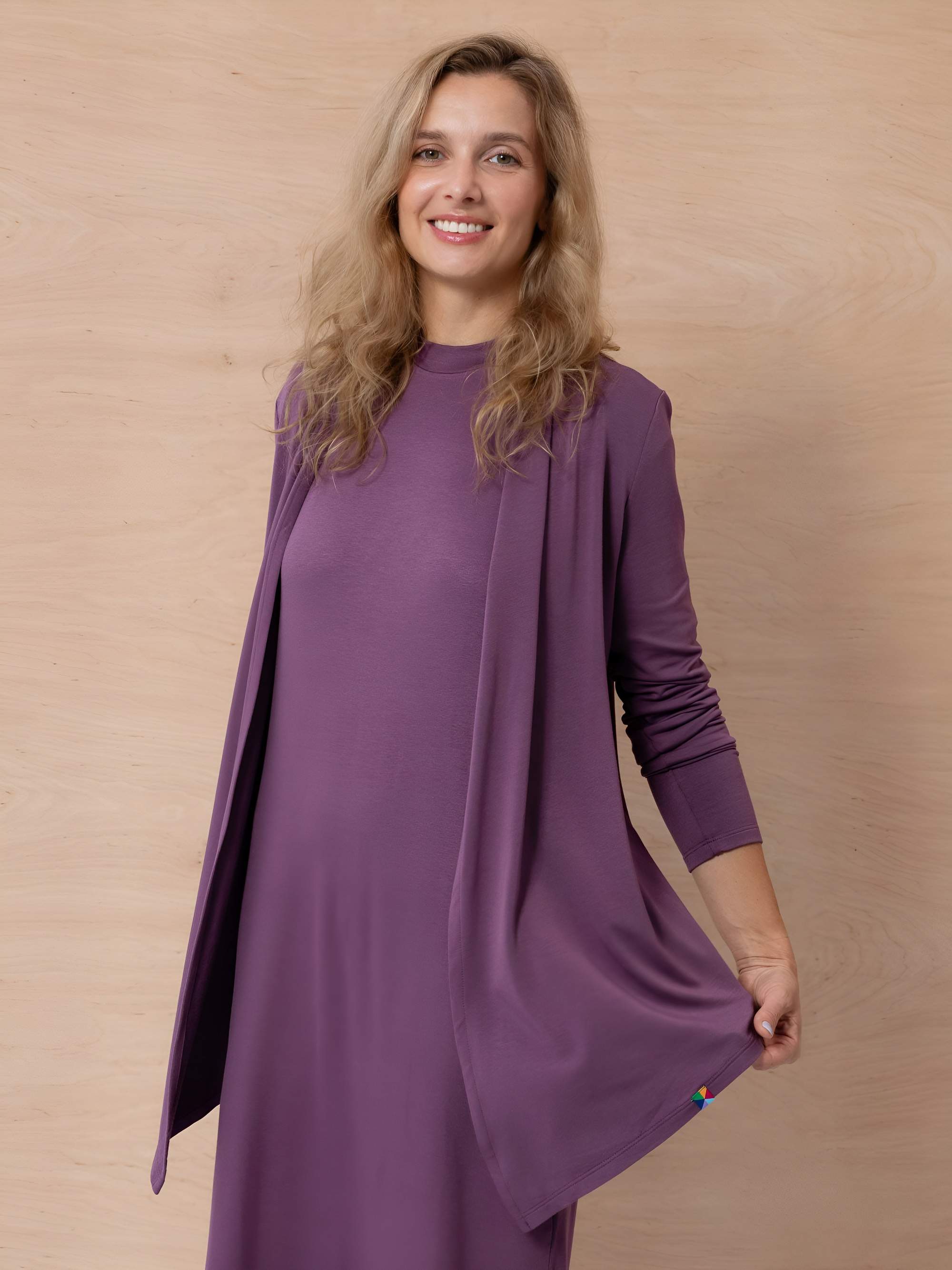 Plum dress with slits Women