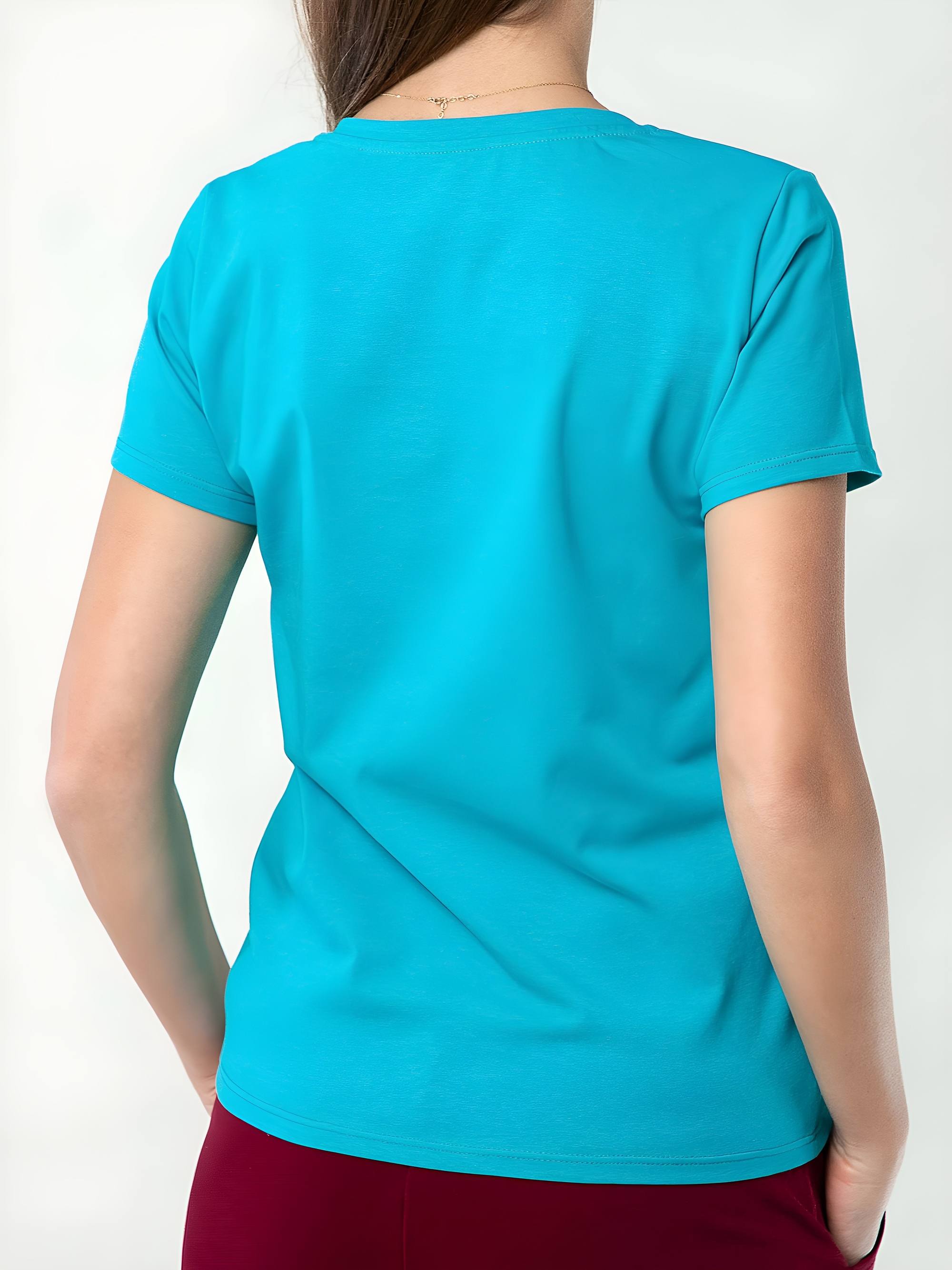Turkusowy T-shirt damski