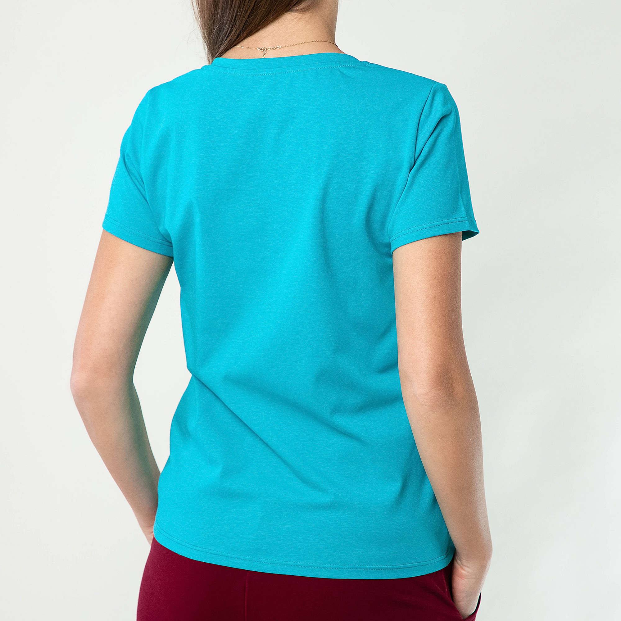 Turkusowy T-shirt damski