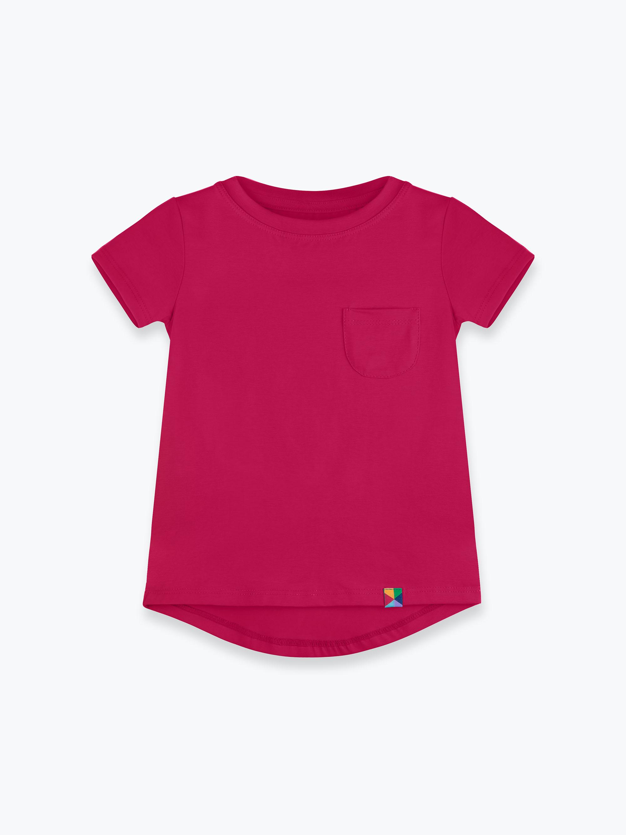 Różowy T-shirt z kieszonką