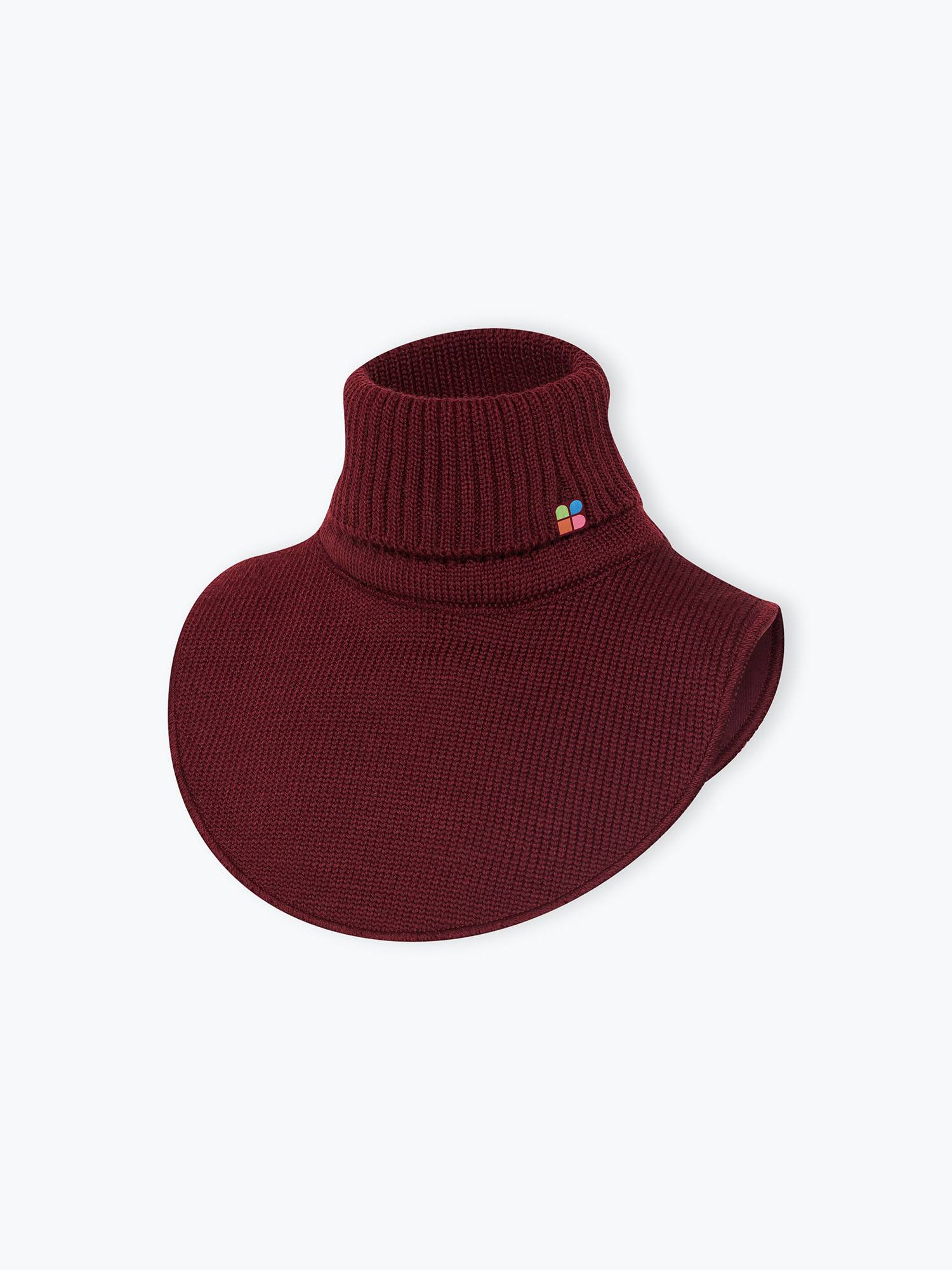 Burgundy merino wool neck warmer kids