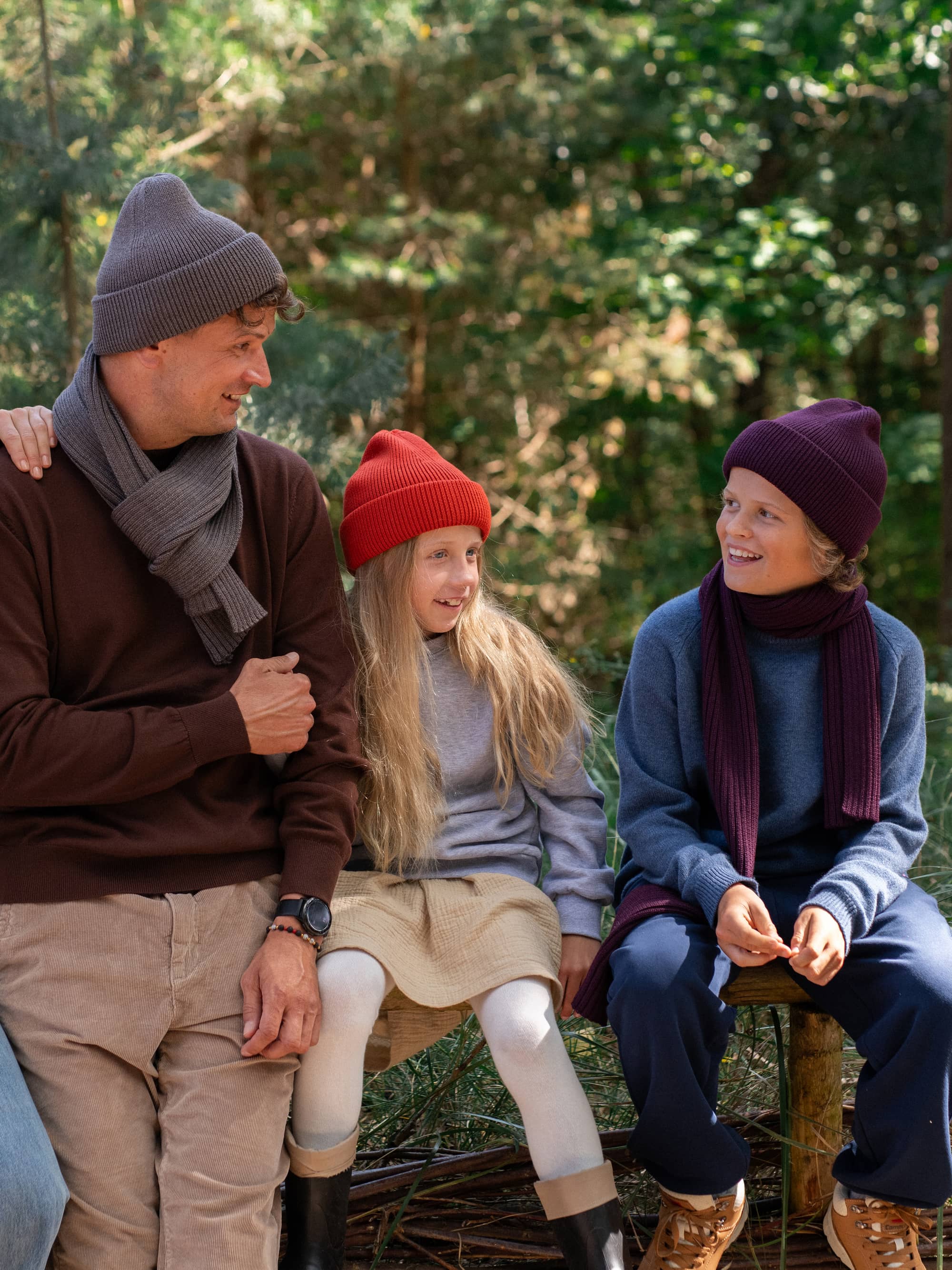 Aubergine Merino Double Cuff Beanie
