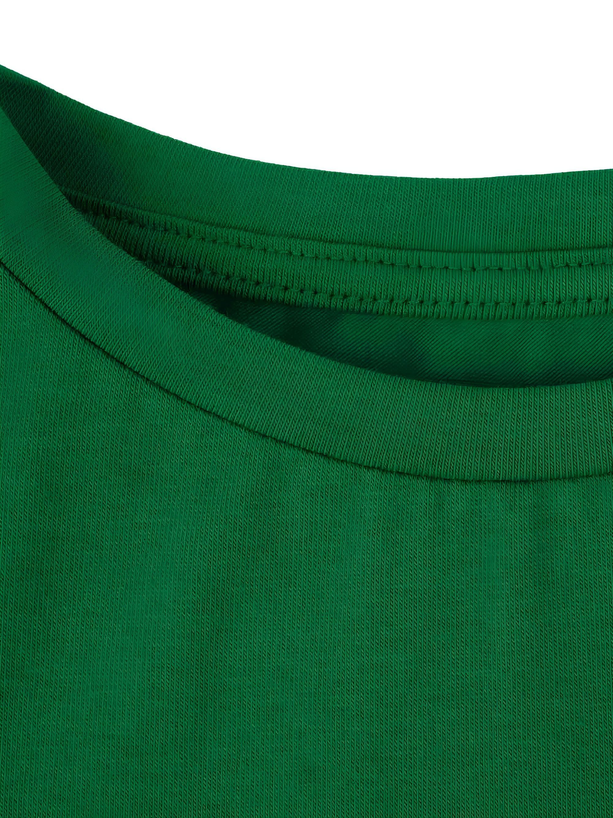 Green ruffle short sleeve blouse