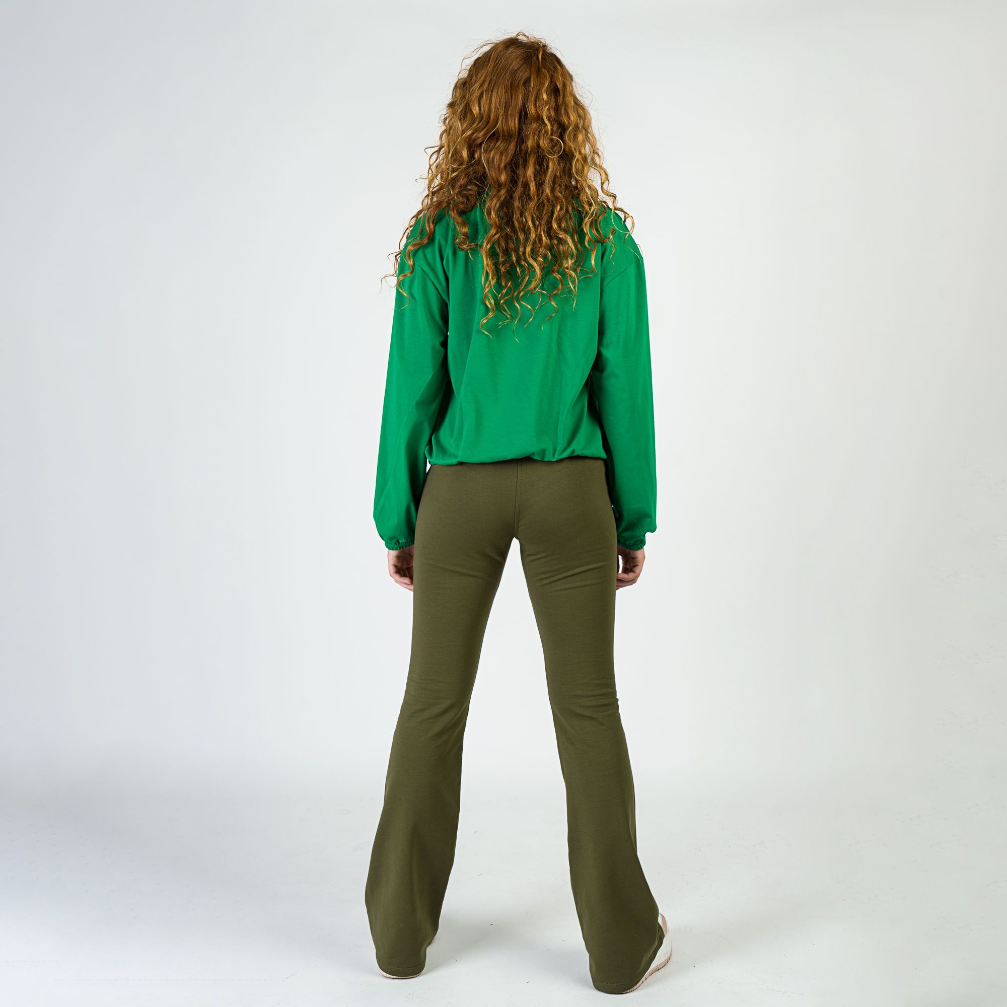 Khaki spodnie dzwony Junior