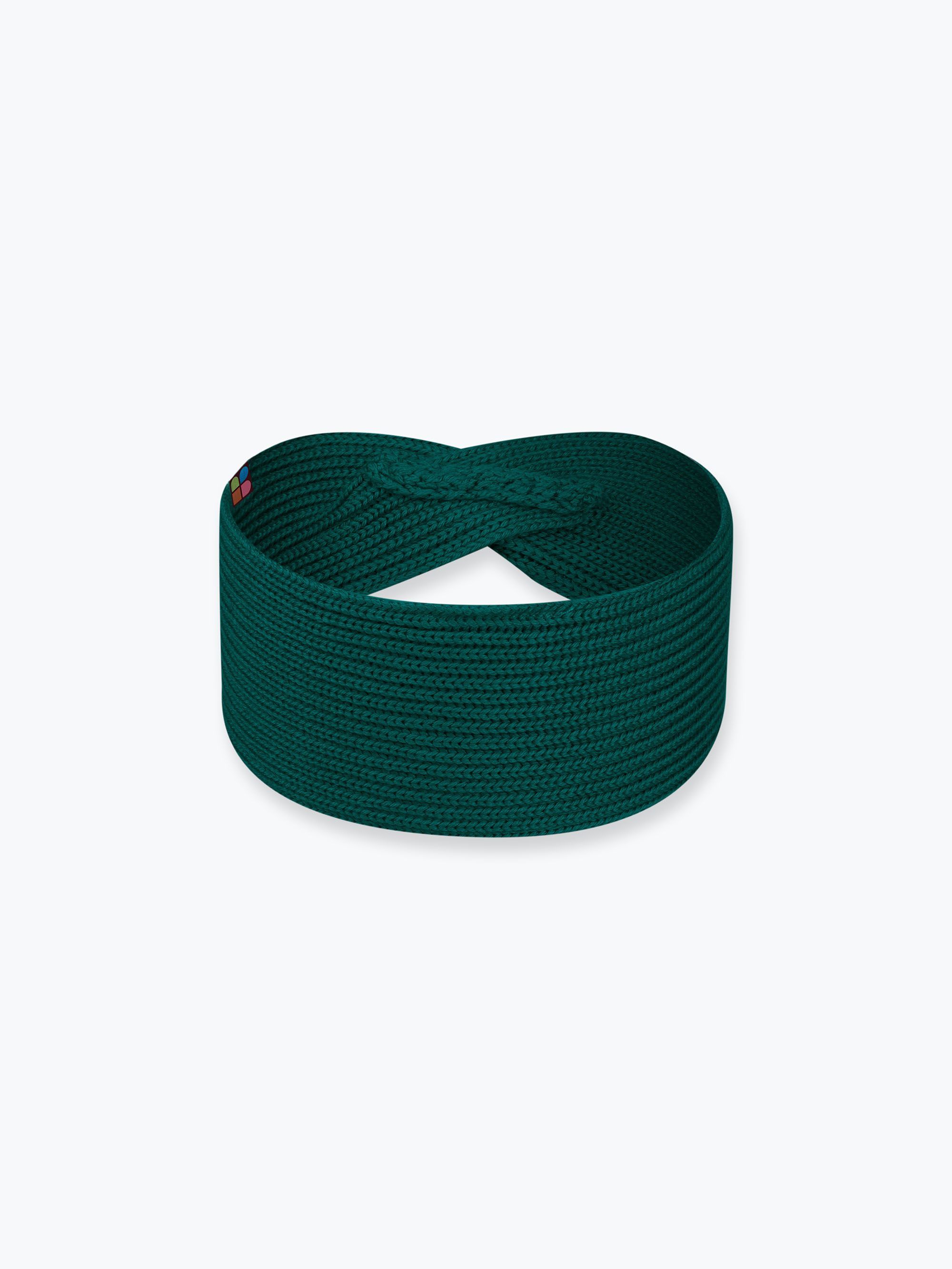 Bottle-green merino wool headband