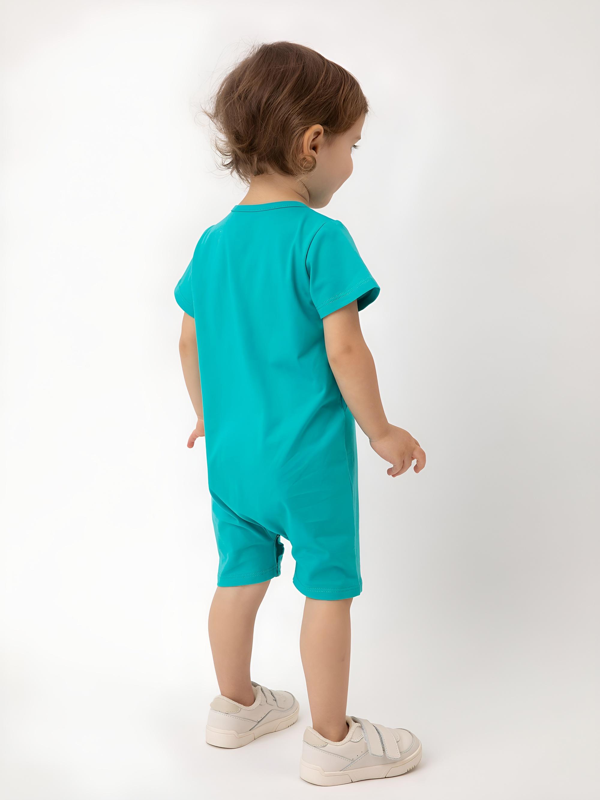 Turquoise short sleeve romper