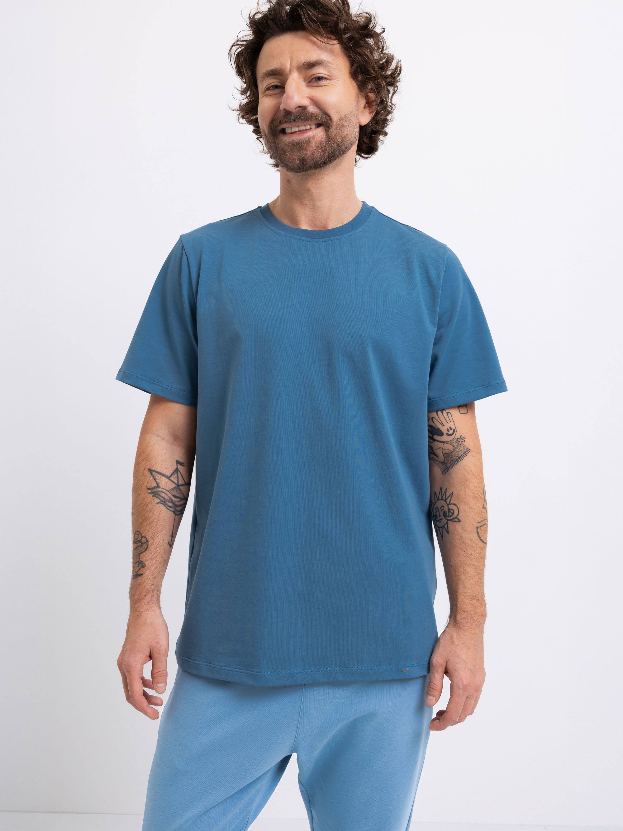 Dark blue Ribbed T-shirt Men