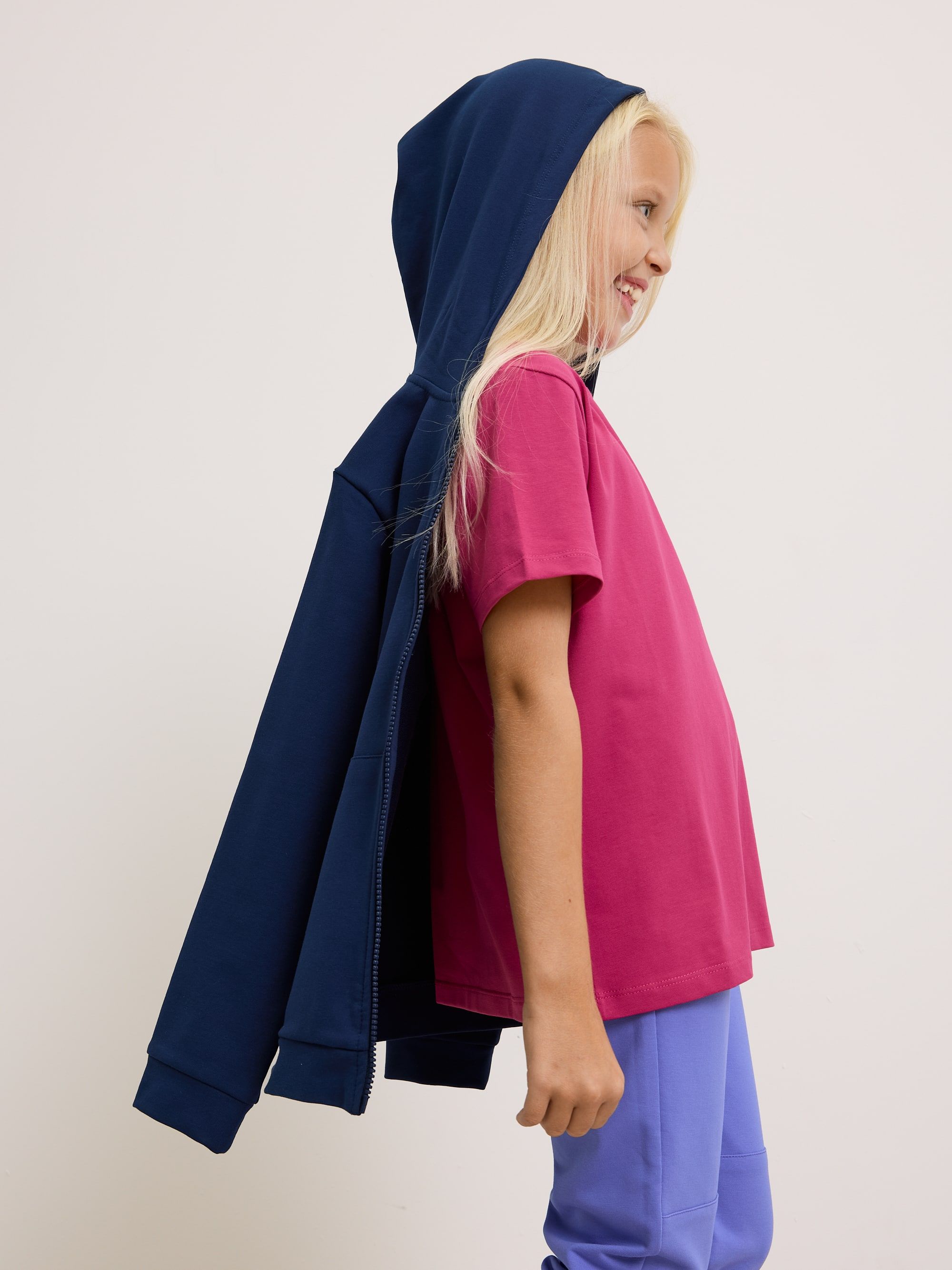 Muted pink Ribbed Trim T-Shirt Junior