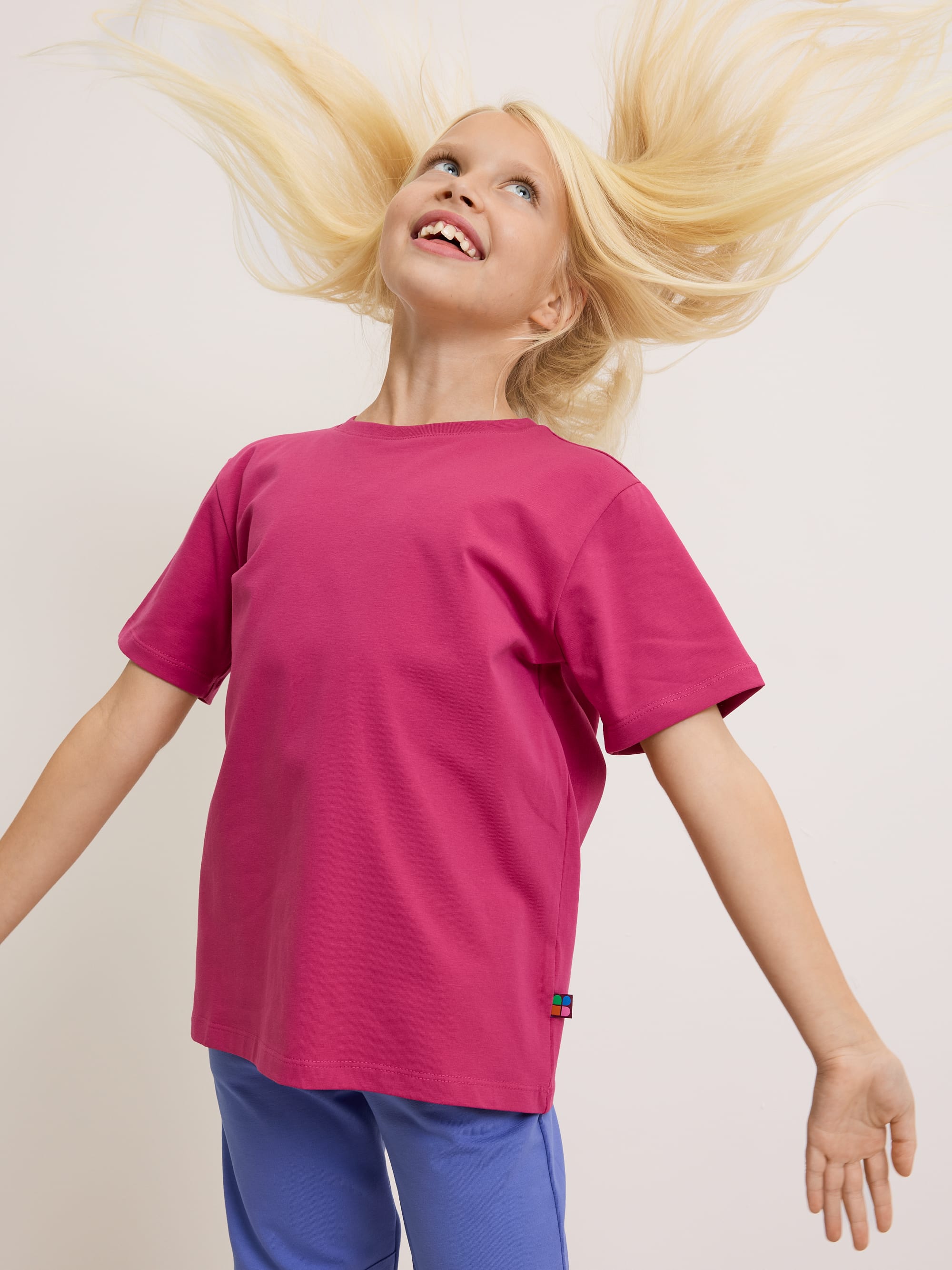 Muted pink Ribbed Trim T-Shirt
