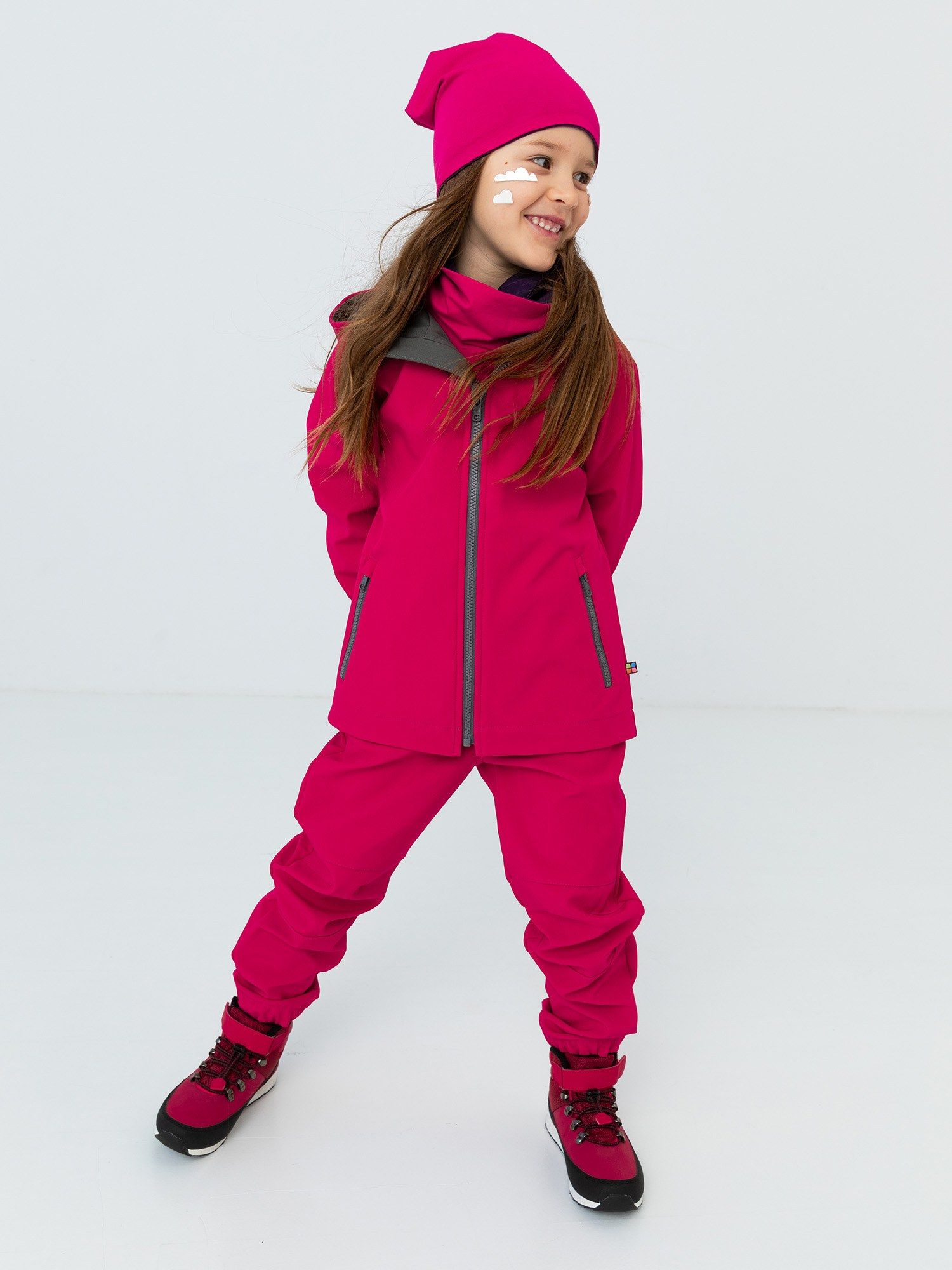 Pink-violet Reversible Beanie & Neck Warmer Set Junior