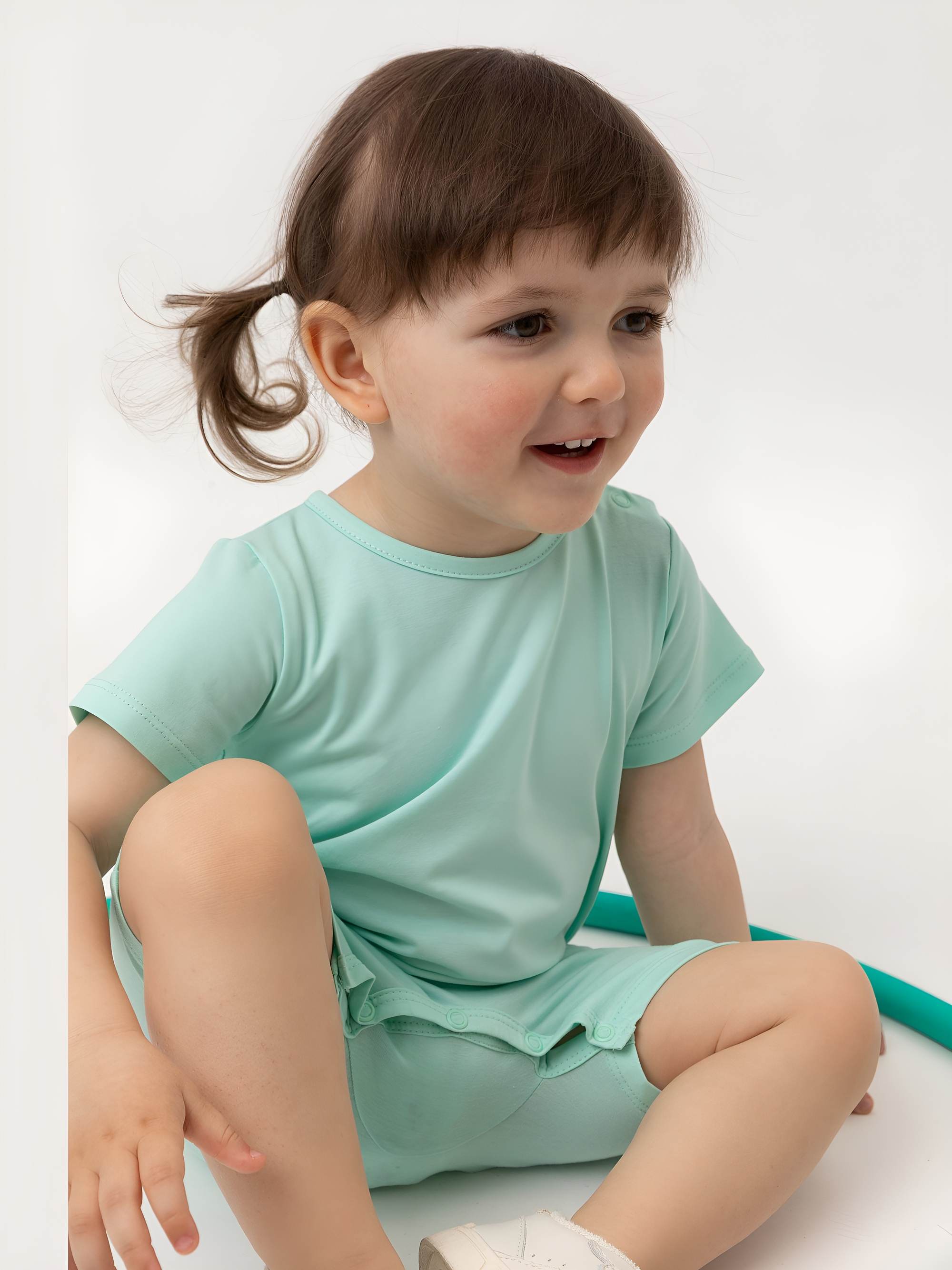 Mint short sleeve romper