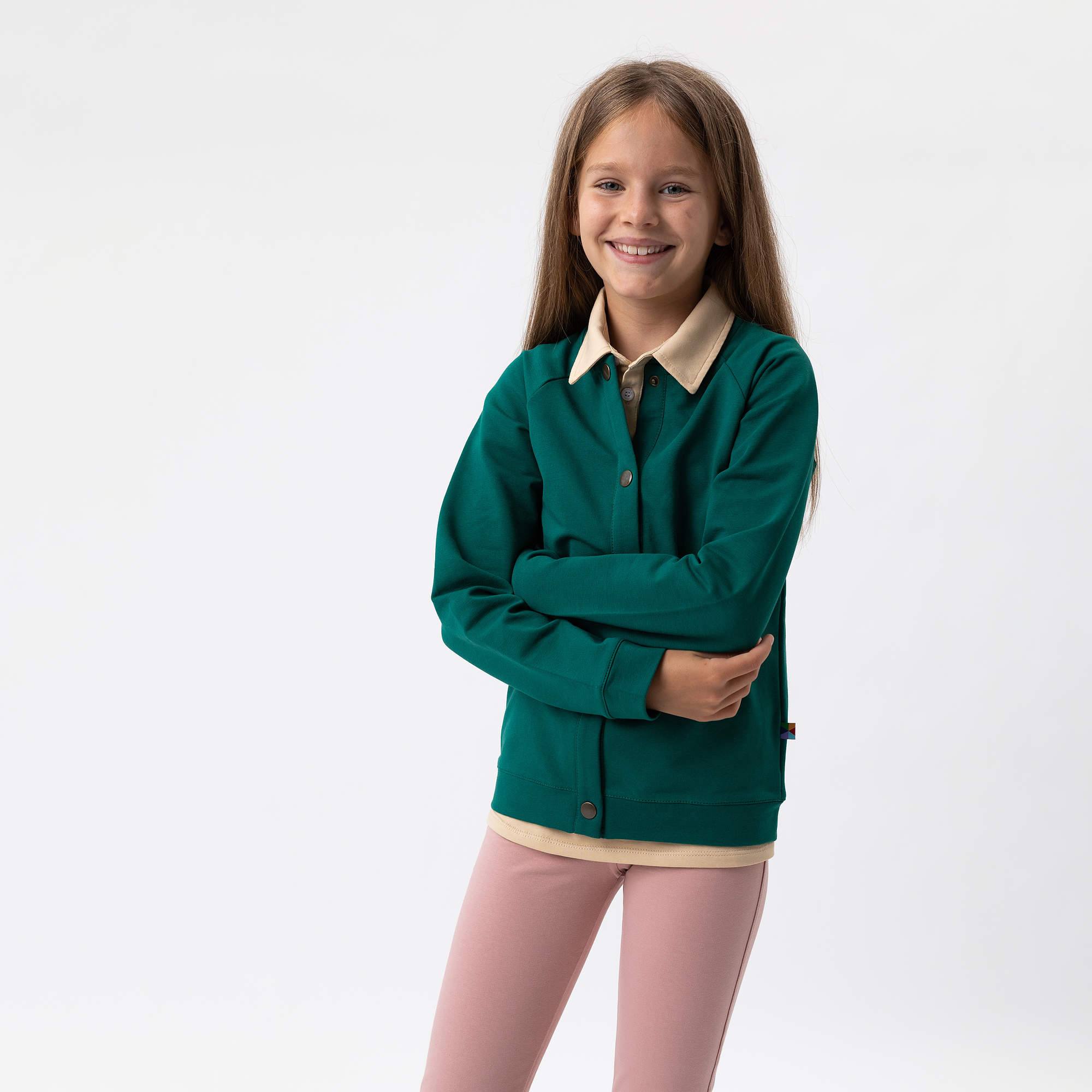 Butelkowozielona bluza bomber