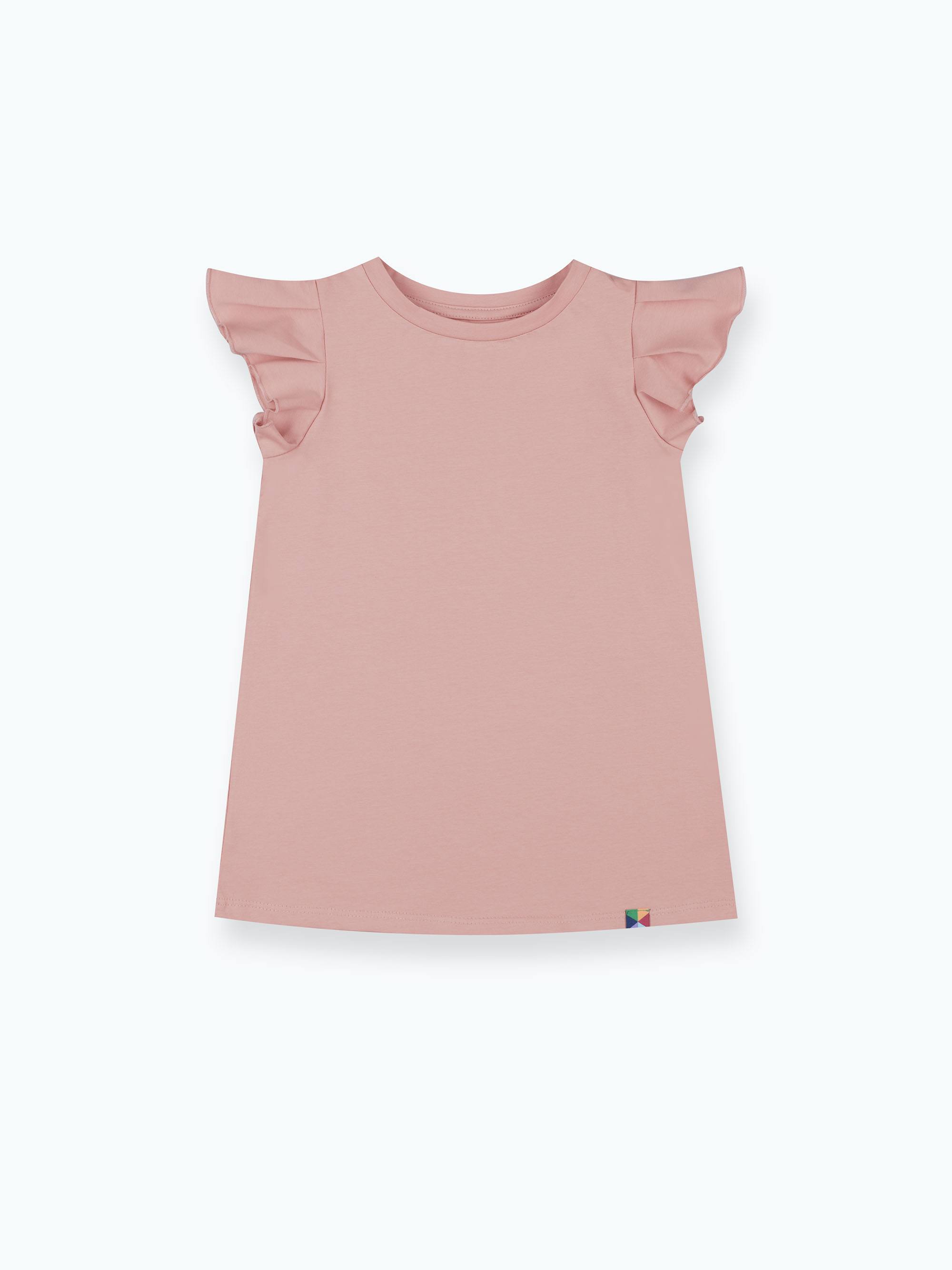 Powder pink short butterfly sleeve tunic